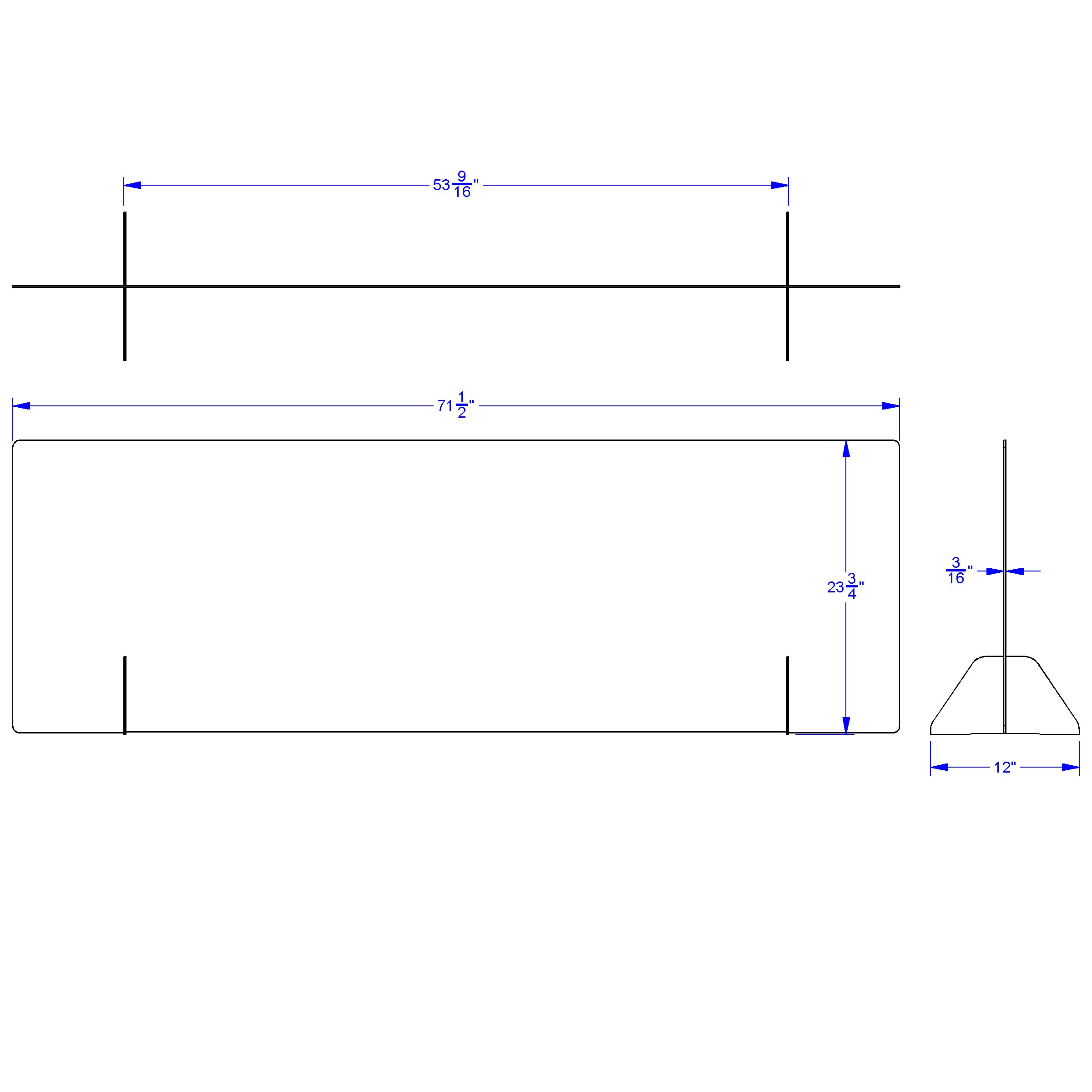 Jonti-Craft® See-Thru Table Divider Shields - Center Divider - 71.5" x 12" x 24"