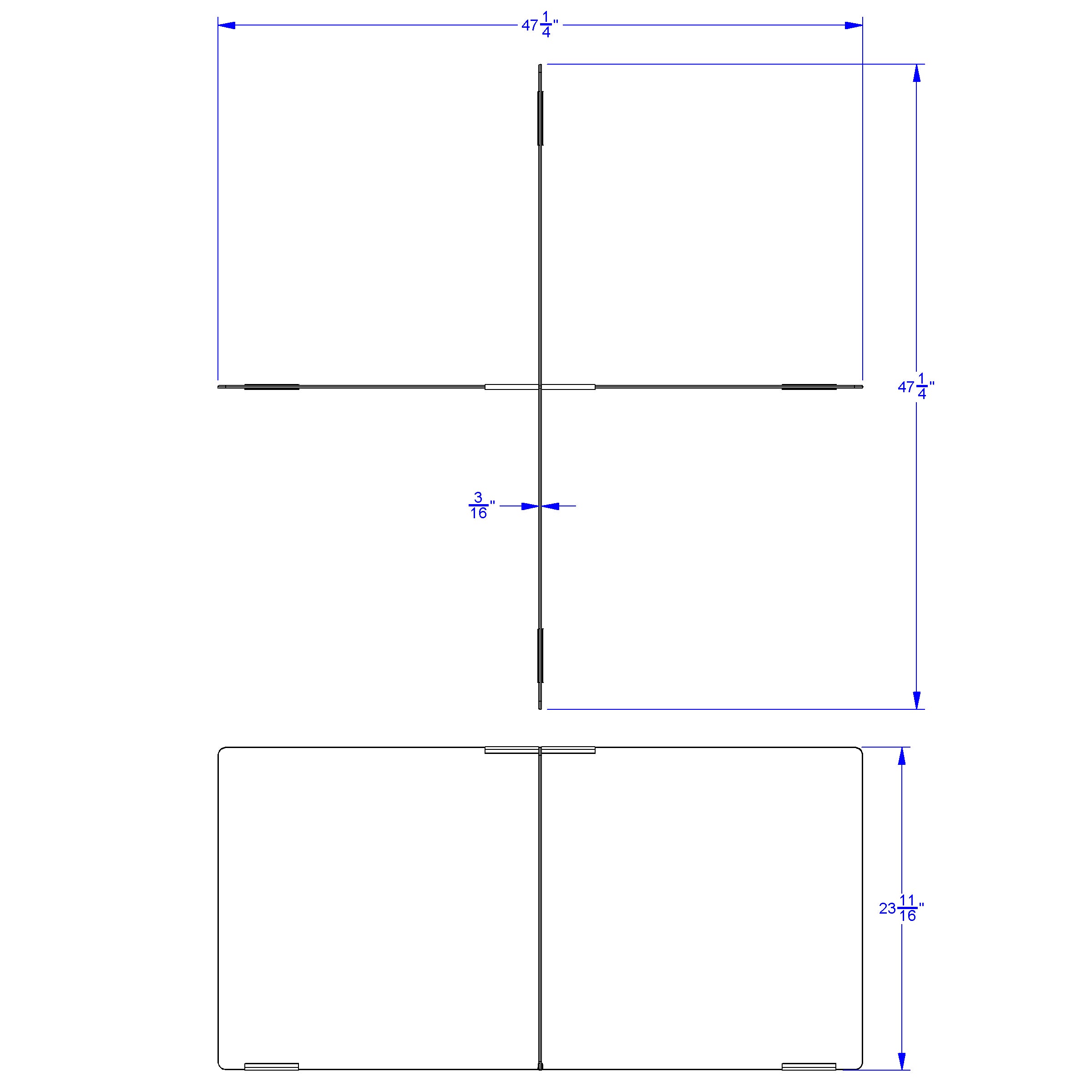 Jonti-Craft® See-Thru Table Divider Shields - 4 Station - 47.5" x 47.5" x 24"