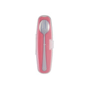 Din Din Smart Stainless Spoon & Fork Set /Pink