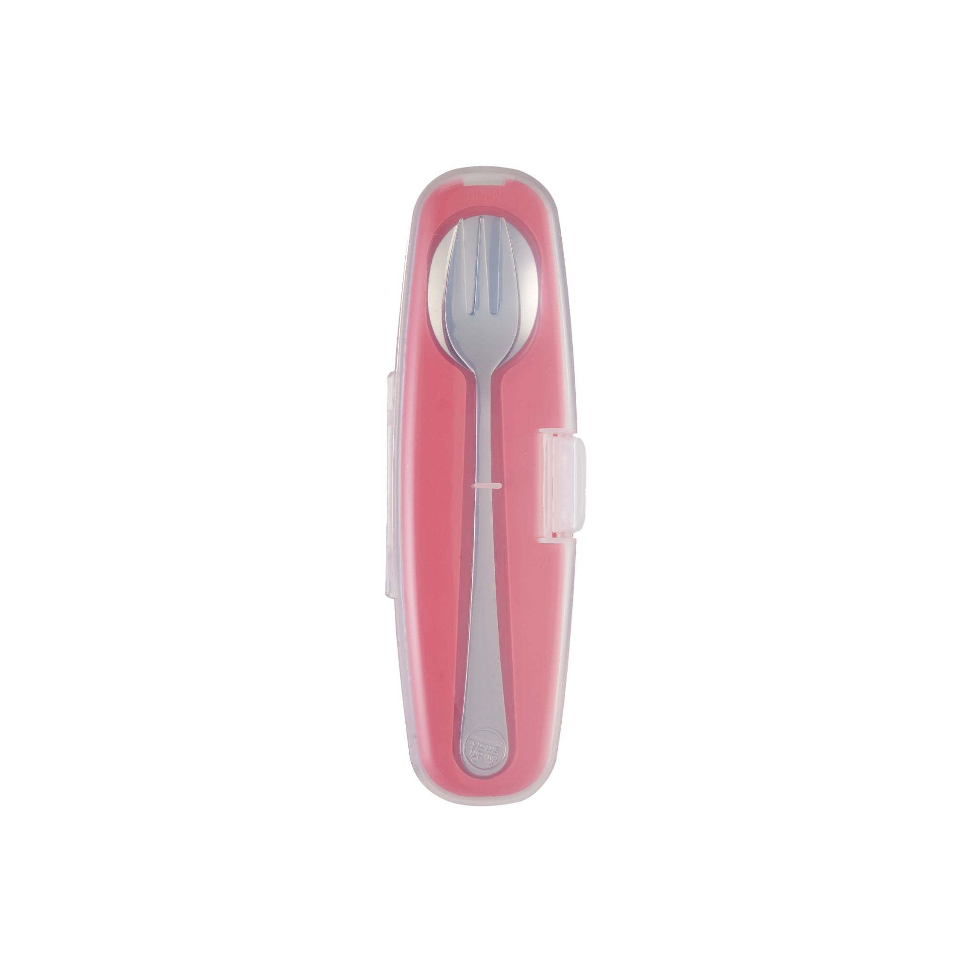 Din Din Smart Stainless Spoon & Fork Set /Pink