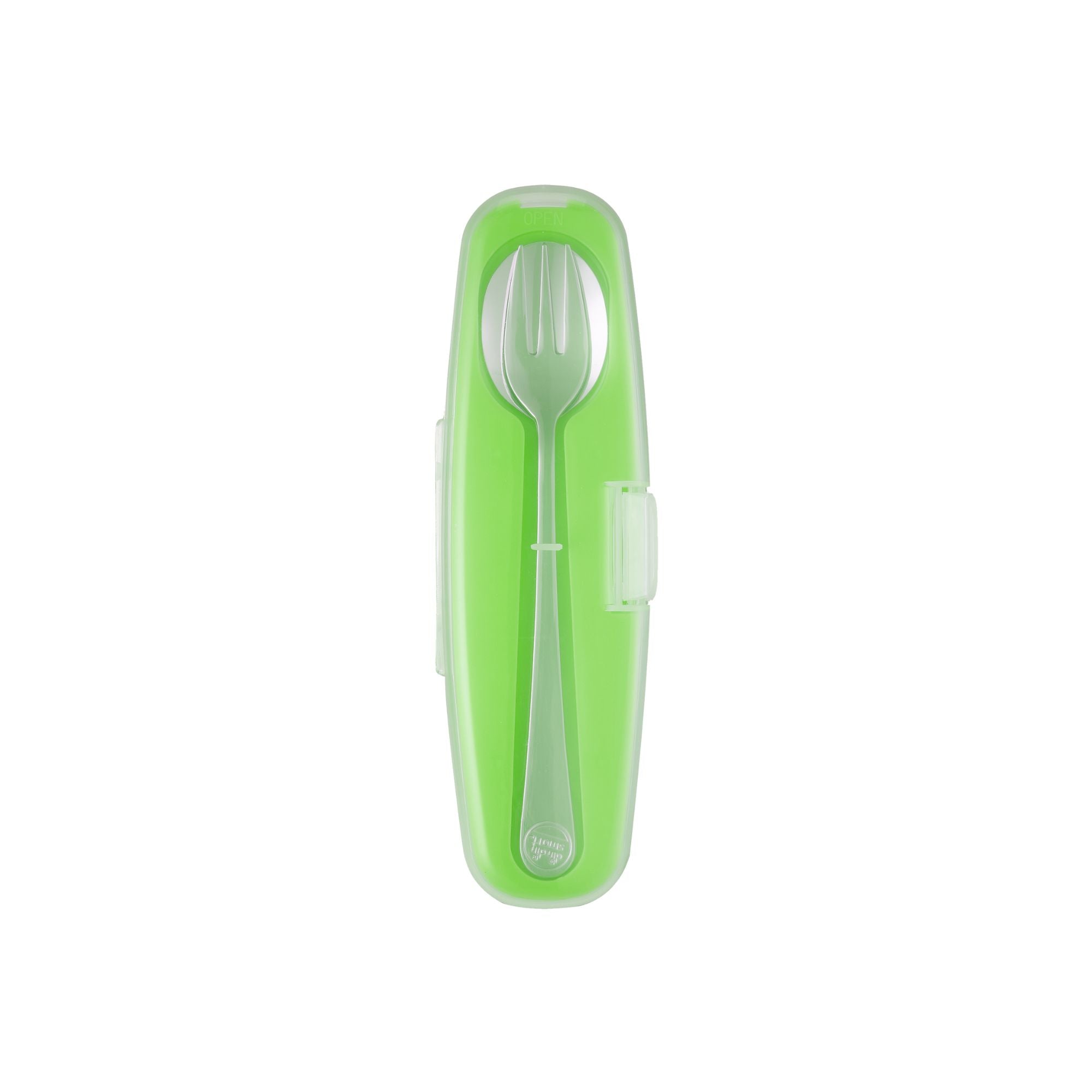 Din Din Smart Stainless Spoon & Fork Set /Green