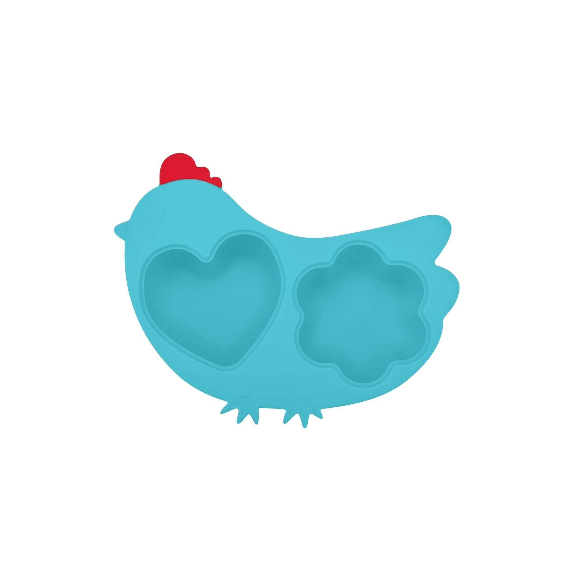 Silicone Steamer w/Lid - Chicken / Blue