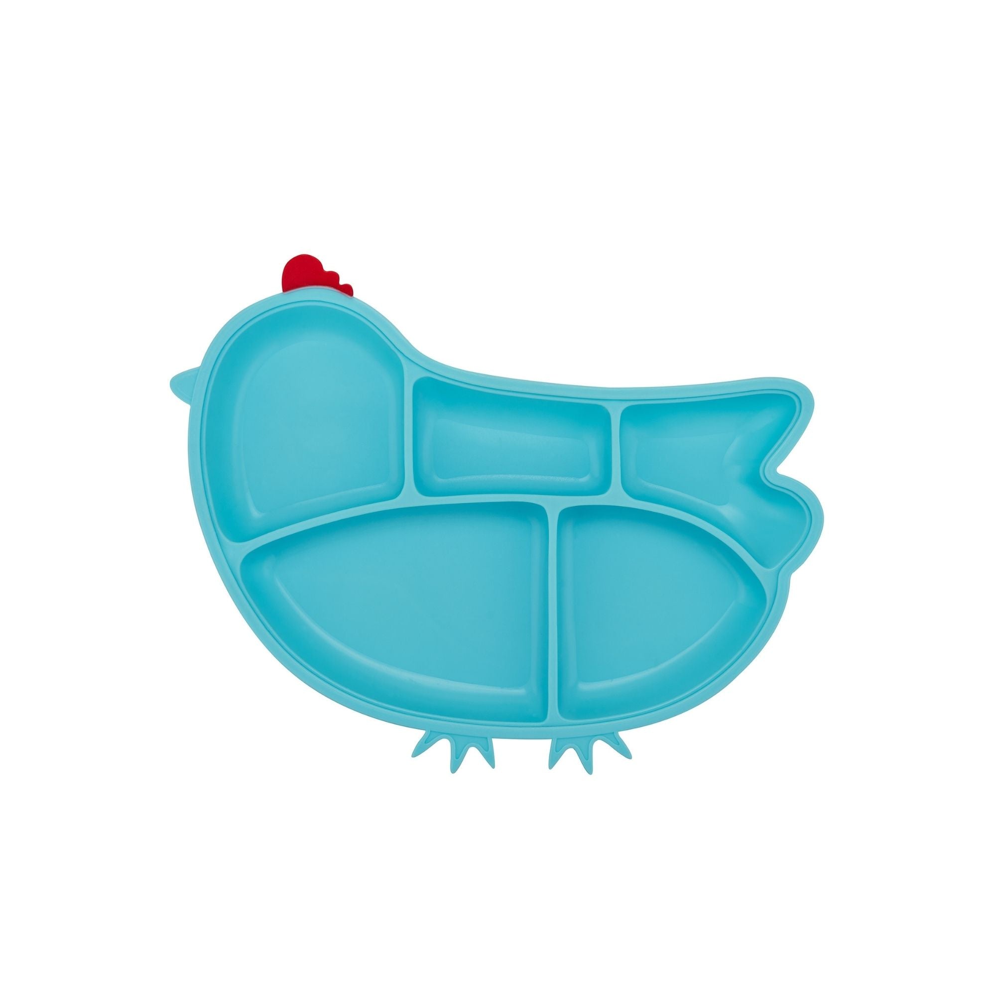 Silicone Suction Divided Plate - Chicken / Yellow