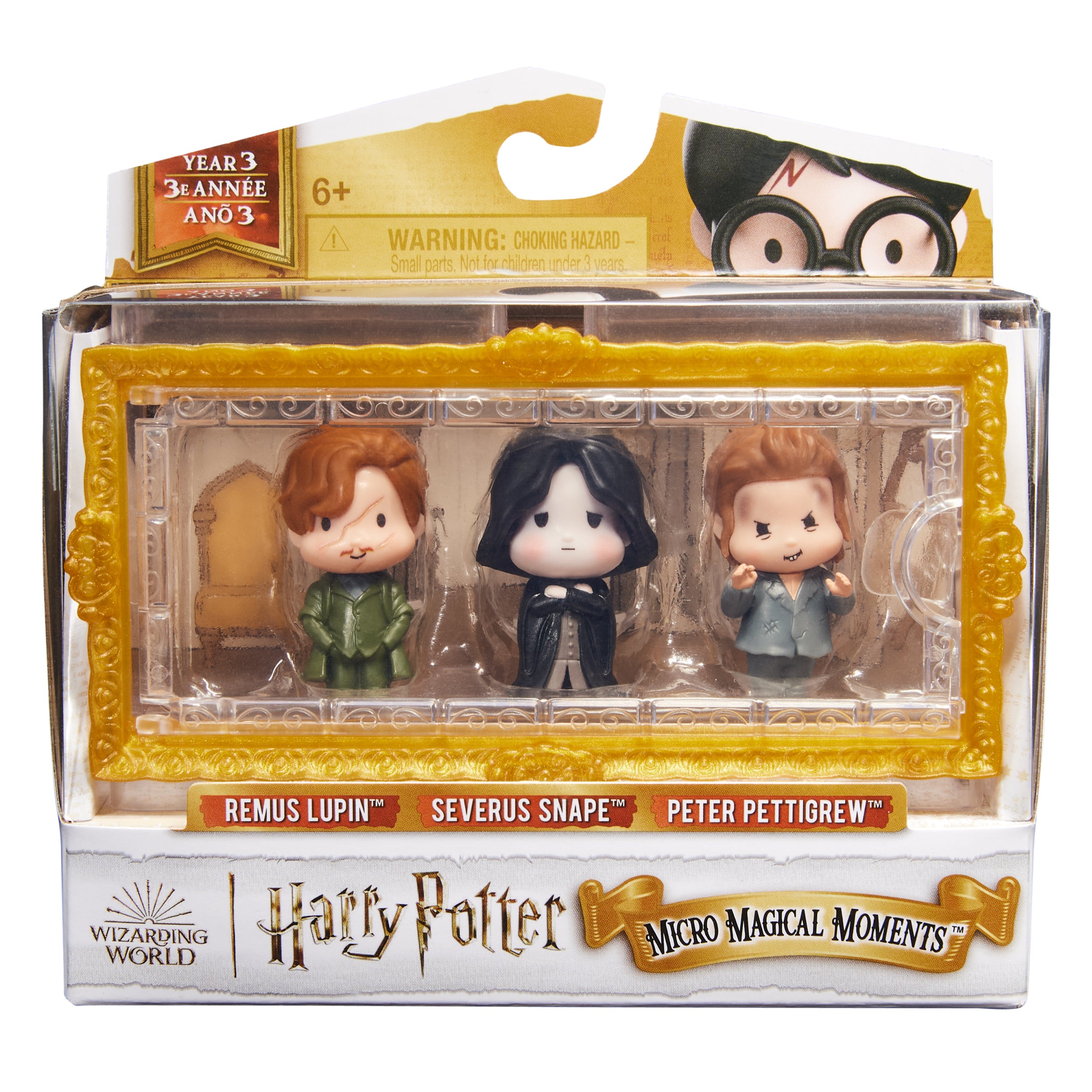 Wizarding World Harry Potter, Micro Magical Moments Year 3 Figure Set with Remus Lupin, Severus Snape, Peter Pettigrew & Display Case
