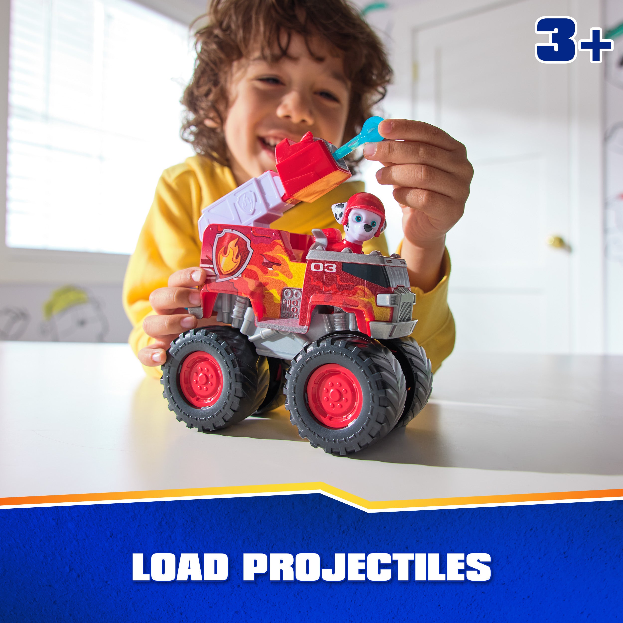 PAW Patrol: Rescue Wheels Marshall’s Firetruck, Toy Truck with Projectile Launcher and Collectible Action Figure, Kids Toys for Boys & Girls Ages 3+
