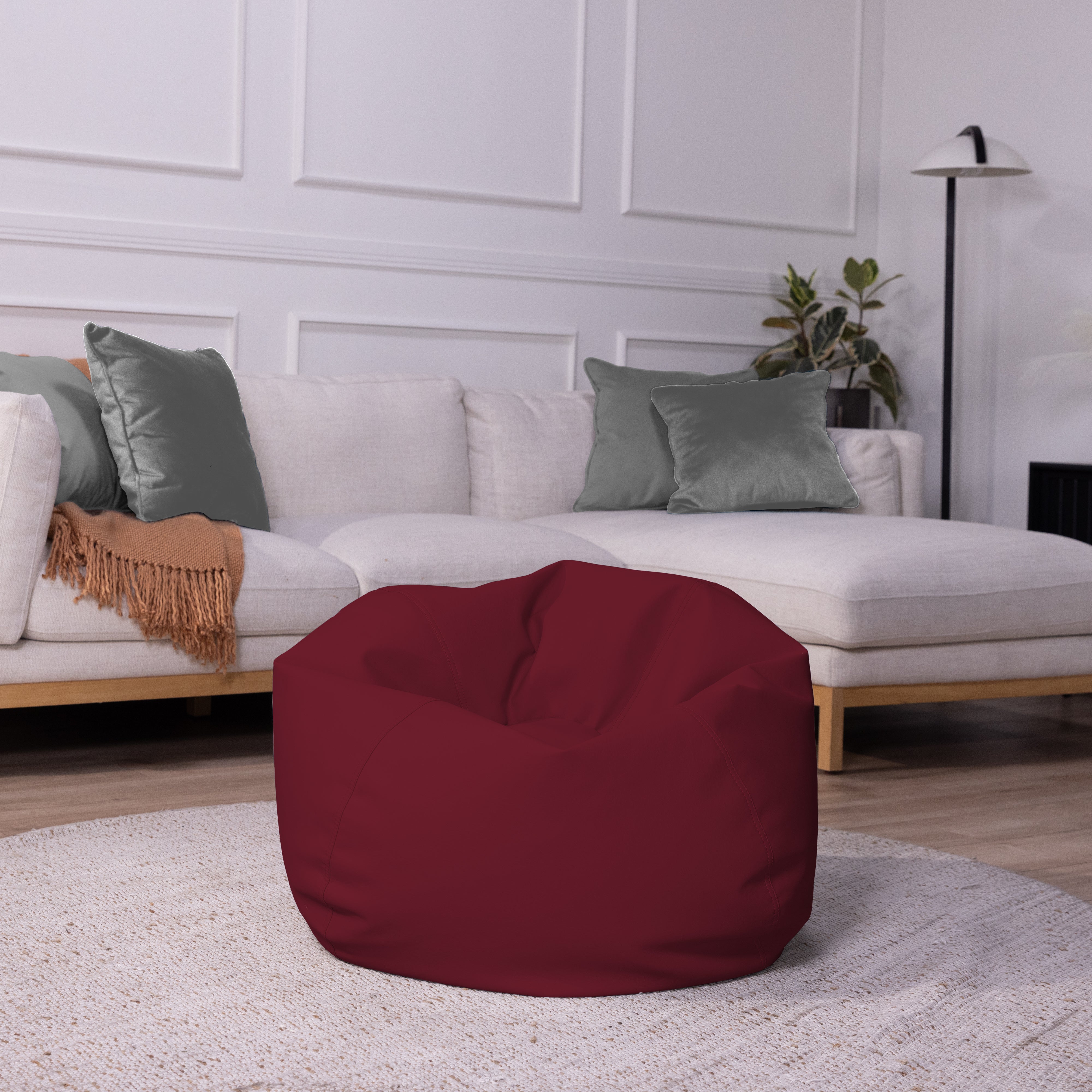 30" Round Vinyl Bean Bag - Bordeaux