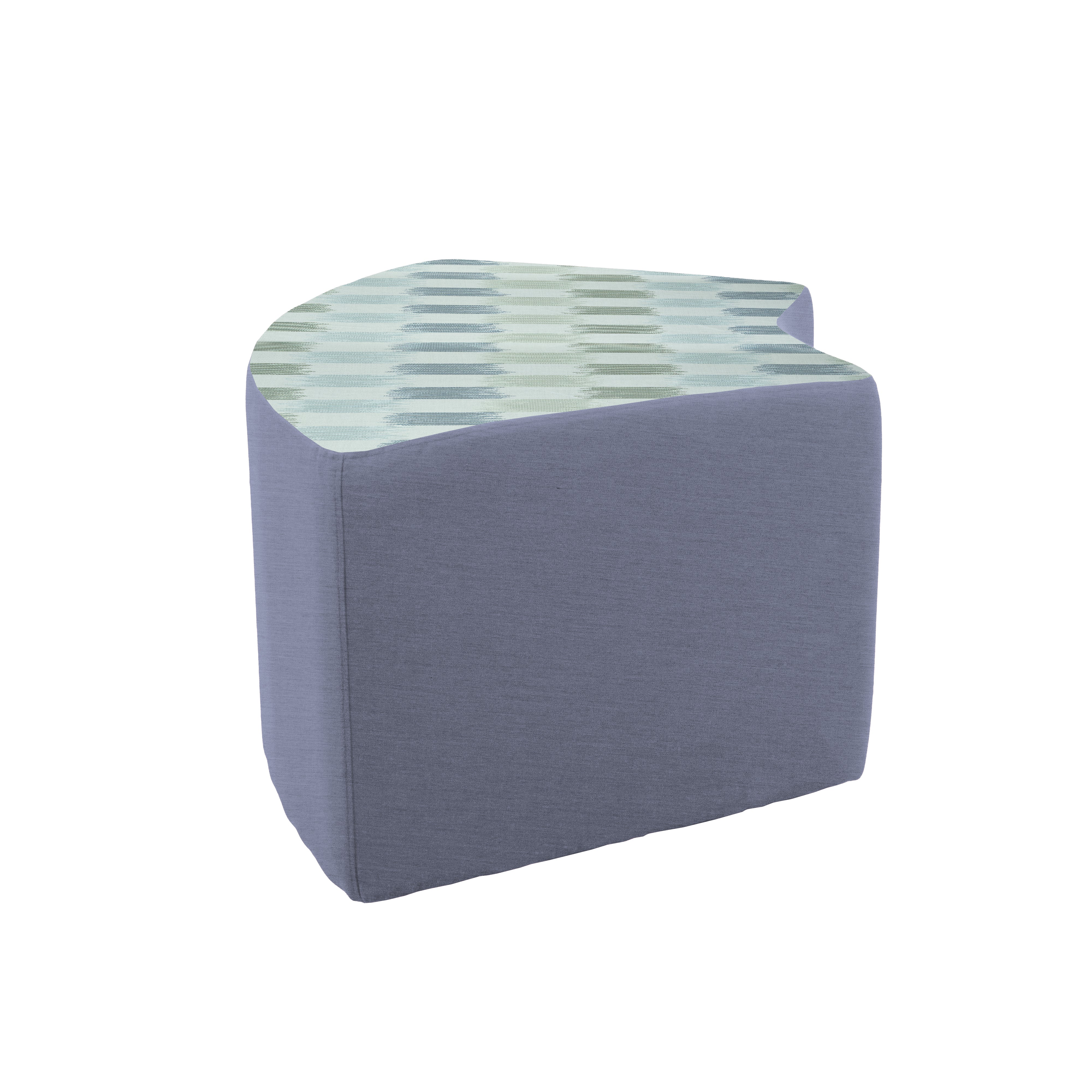 Outdoor 24" x 48" S-Curve Ottoman with Sunbrella, 18" H - Dream Mist/Canvas Haze