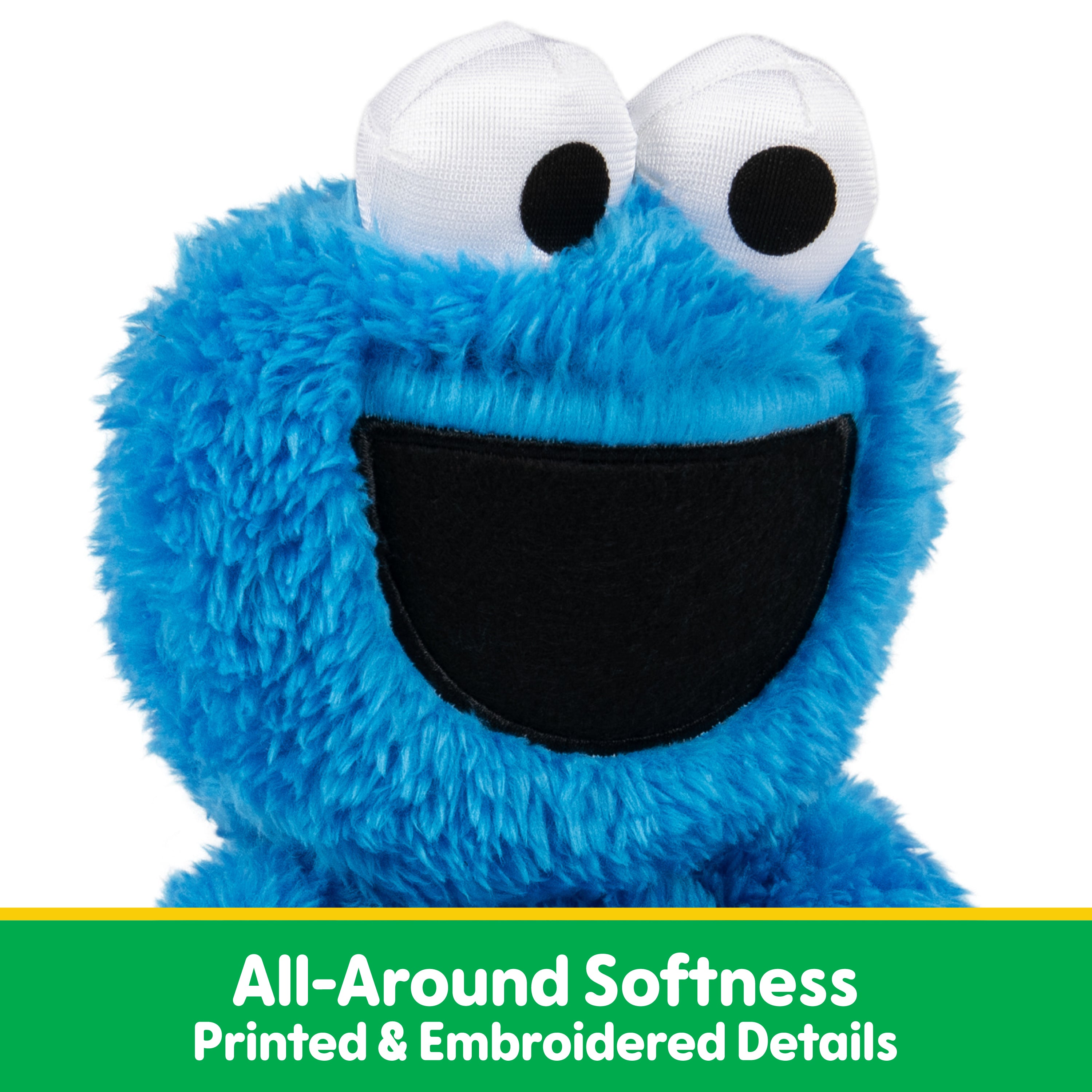 GUND Sesame Street Official Cookie Monster Take Along Buddy Plush, Premium Plush Toy for Ages 1 & Up, Blue, 13”