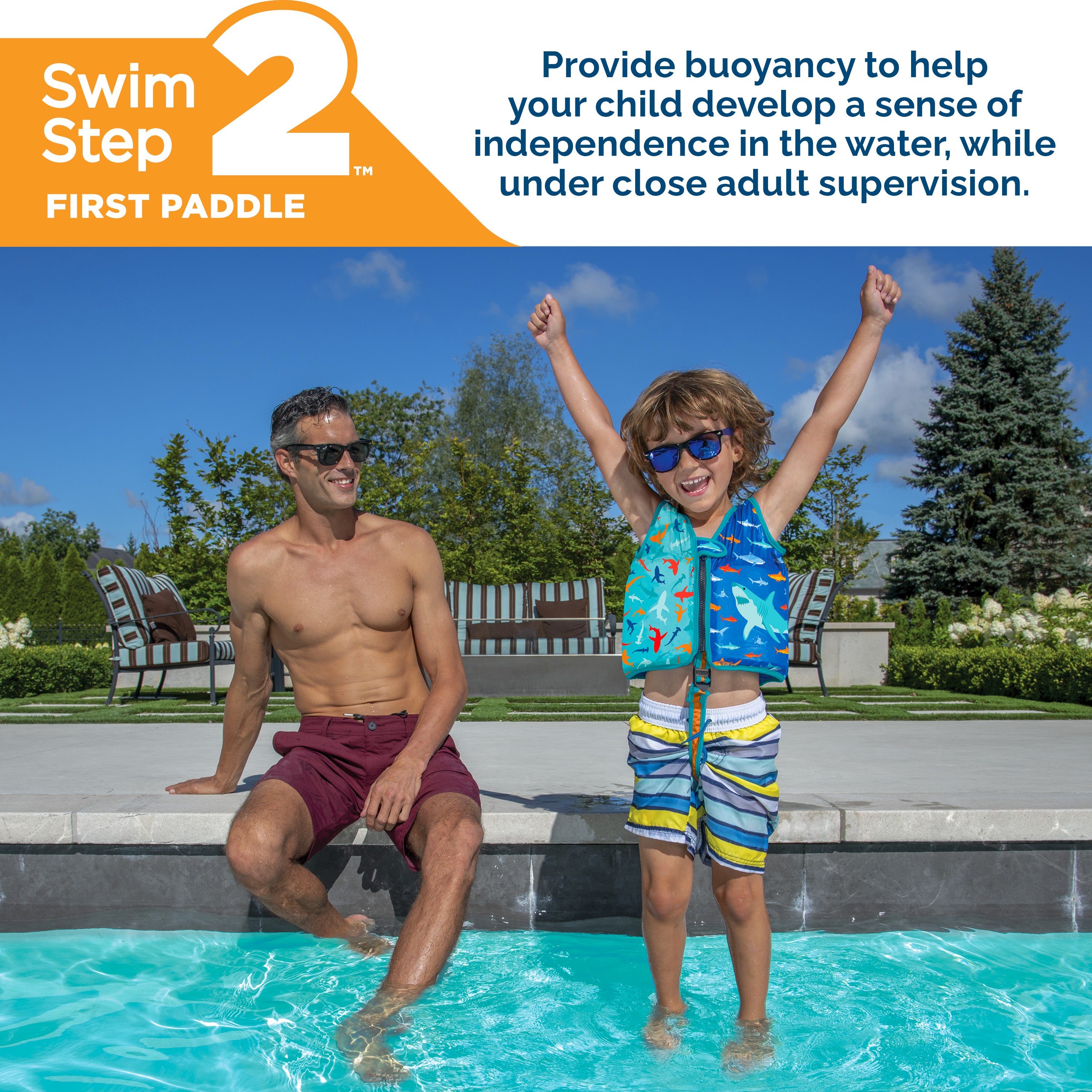 SwimWays Swim Vest, Learn To Swim Personal Flotation Device for Swim Training, Pool Floats & Swimming Pool Accessories for Kids 2-4 Years, Styles May Vary