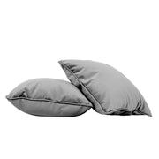 18" x 18" Square Microfiber and Faux Leather Pillow with Piping, 2-Piece - Smoke