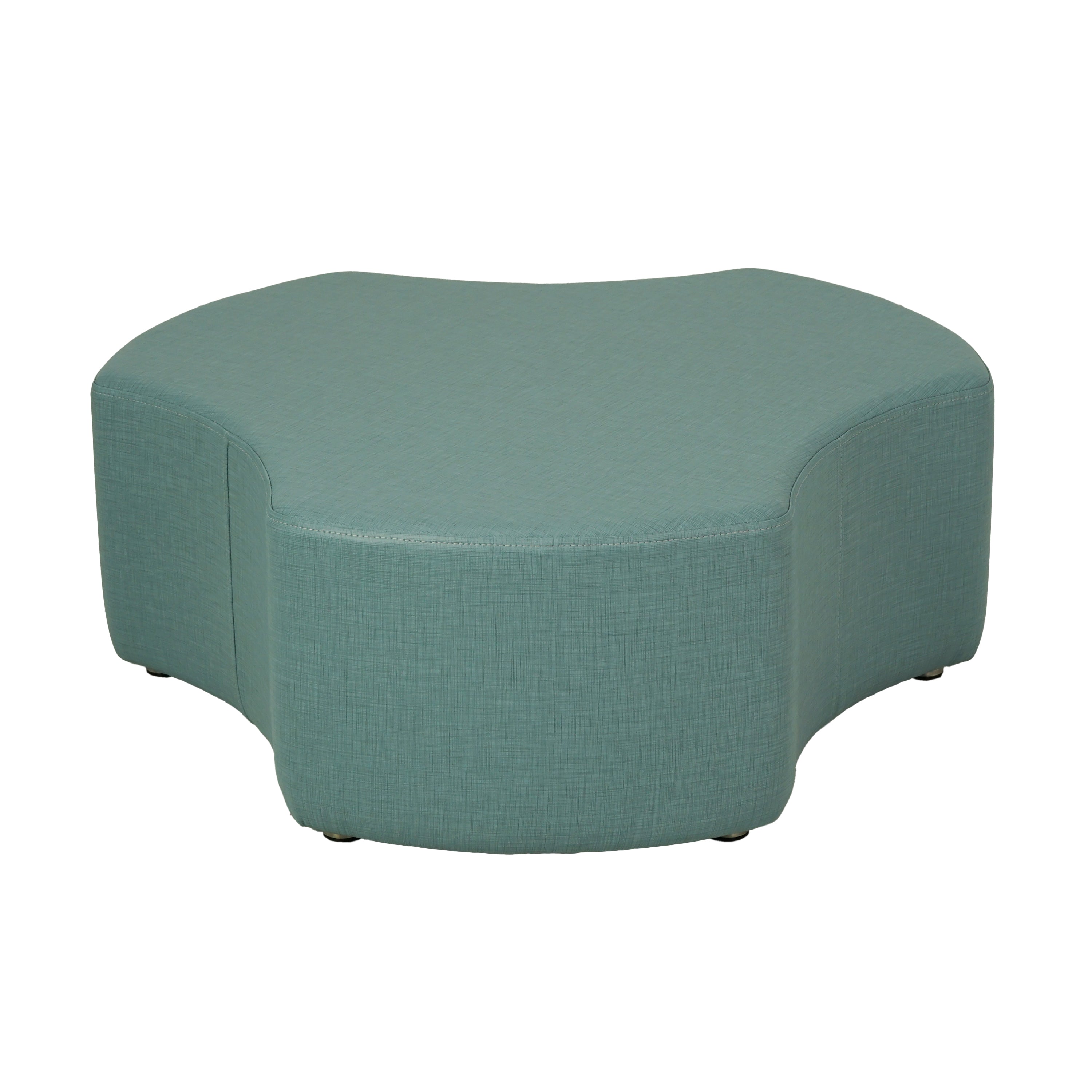 Pro Series Upholstered Cog Ottoman 12" Height - Sky Blue Crosshatch