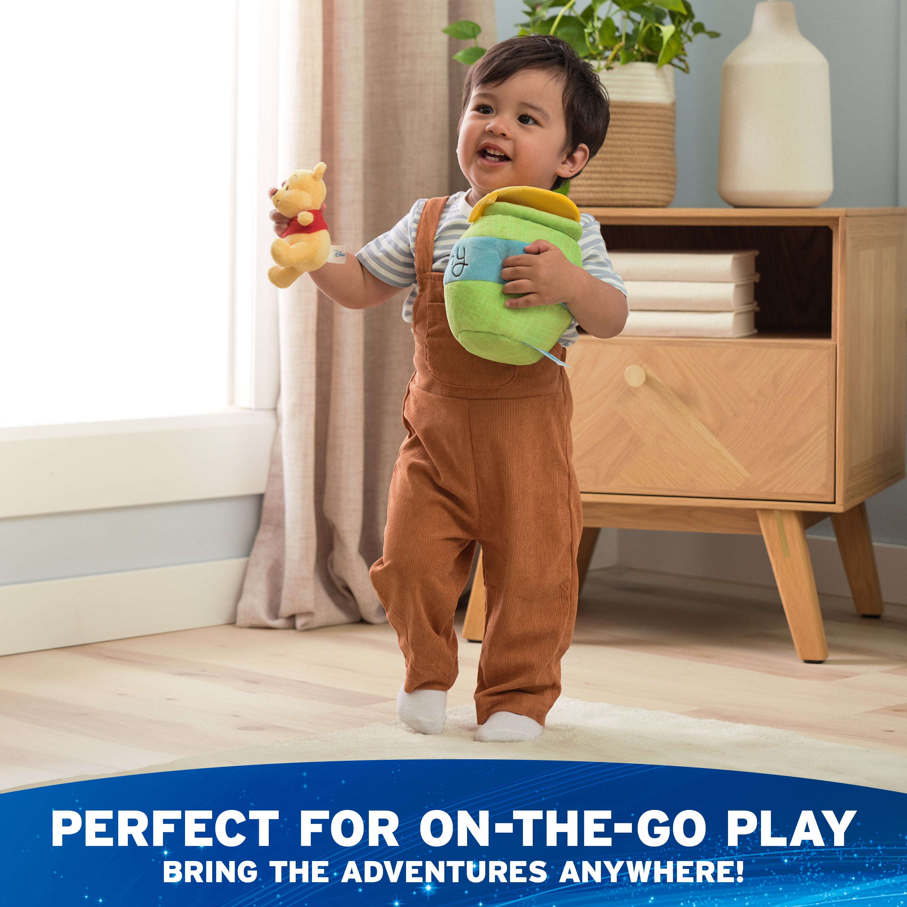 GUND Disney Official Winnie the Pooh Plush Playset with Pooh, Tigger, and Piglet, Sensory Toy Stuffed Animals for Ages 0 and Up, Green, 8”