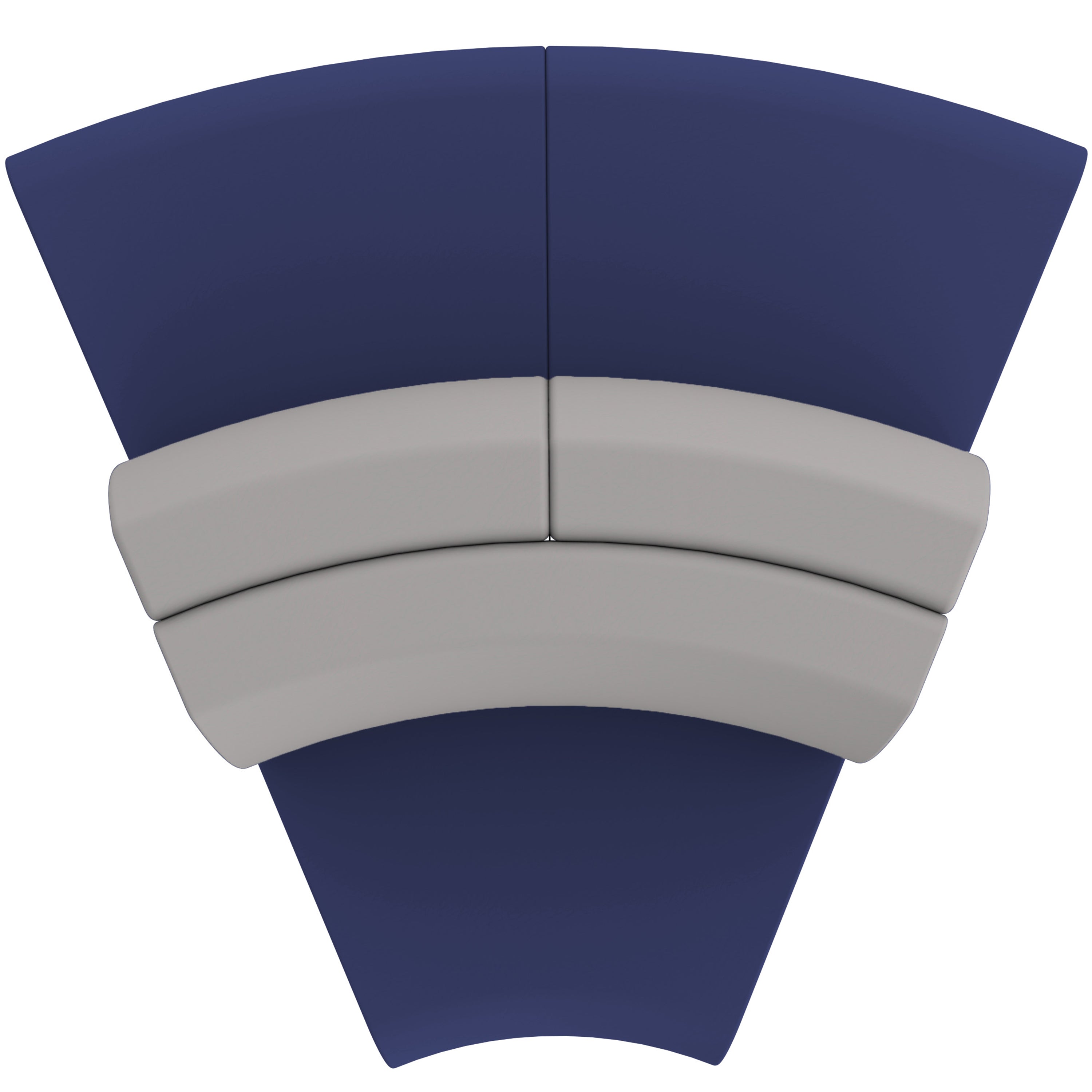 Pro Series Connect Edged Ripplet Seating, 3-Piece Set - Navy/Gray