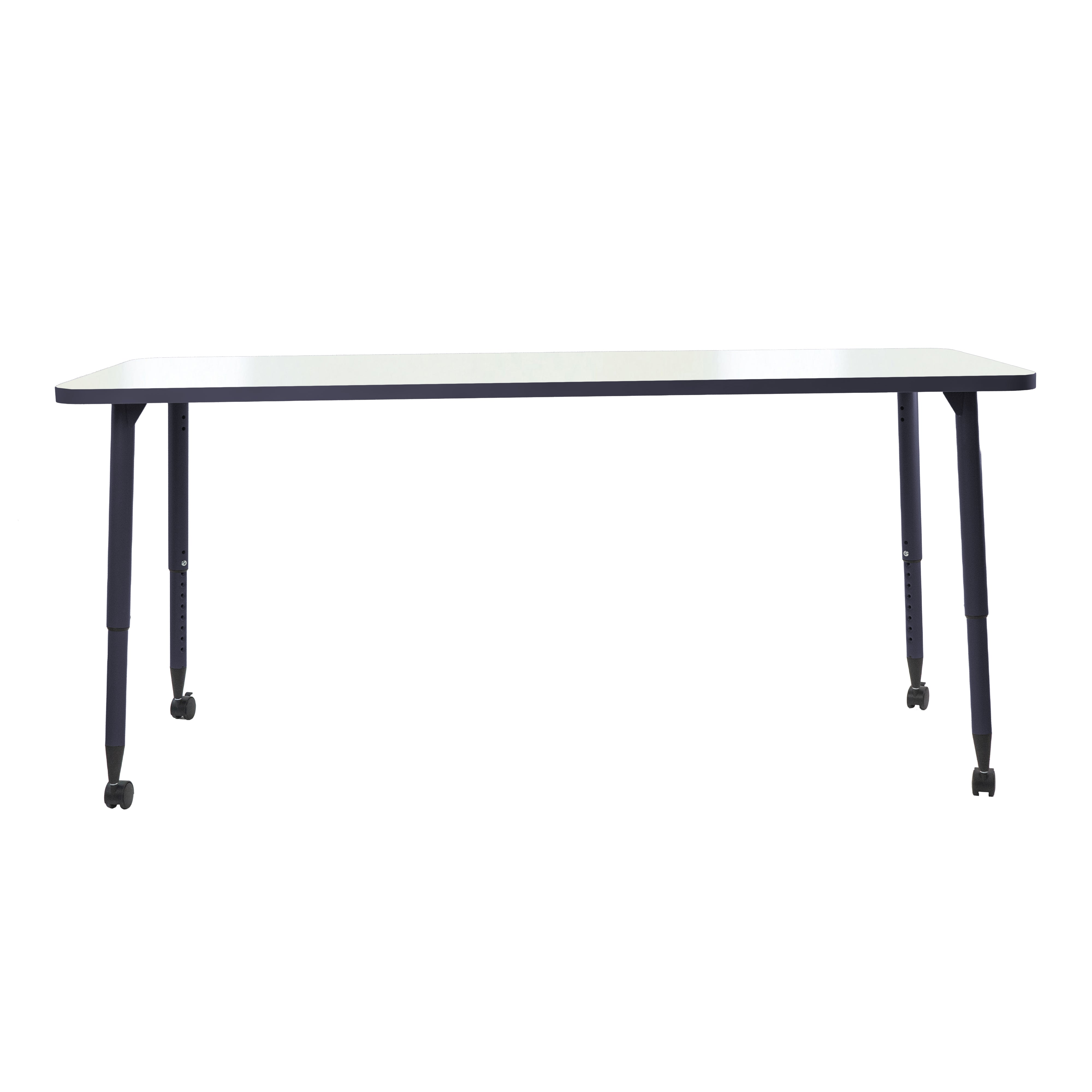 Adapte 30" x 72" Rectangle Dry-Erase Thermofused Activity Table with Adjustable Tapered Legs - Whiteboard/Navy
