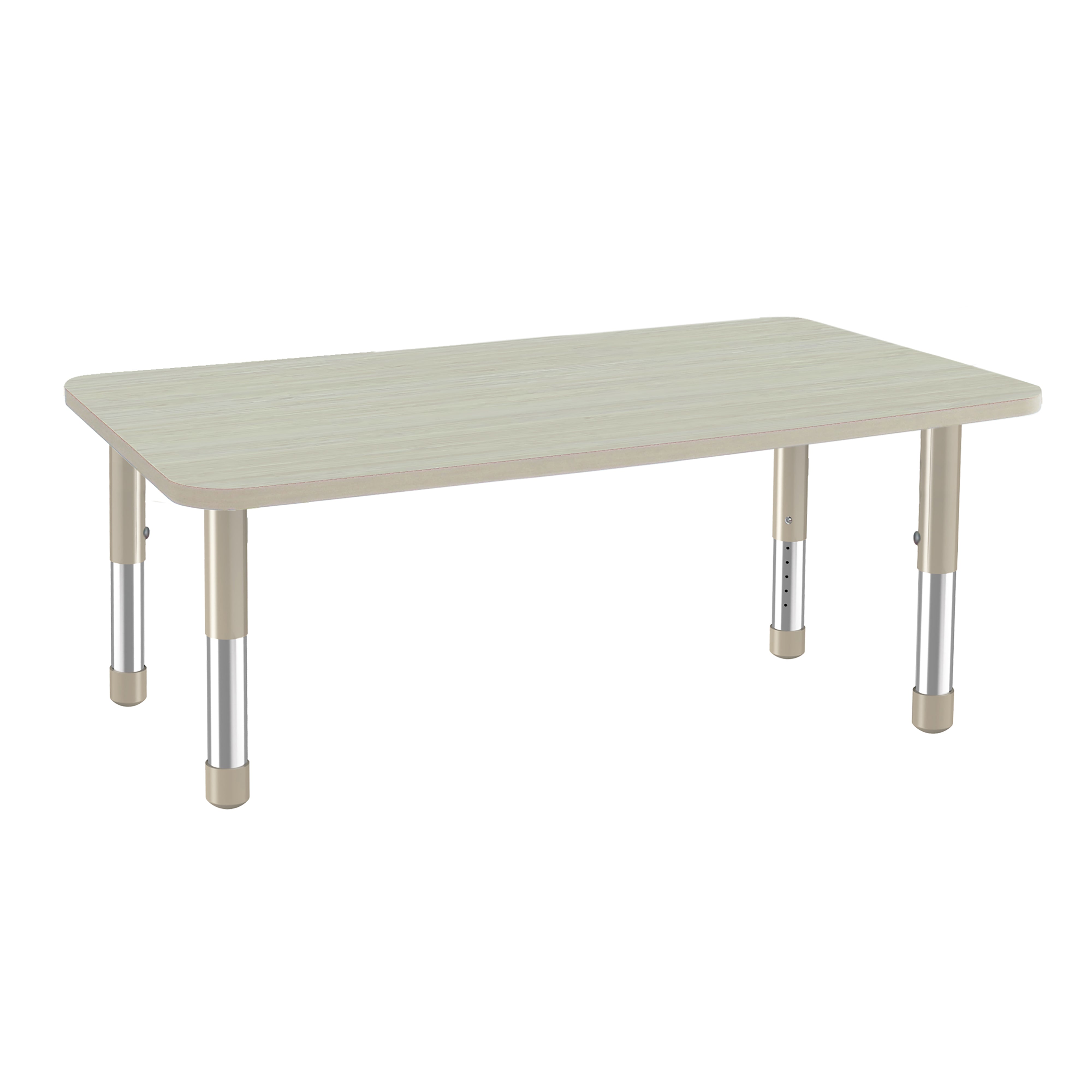 24" x 48" Rectangle Woodgrain Activity Table with Adjustable Chunky Legs - Asian Sand/Sand