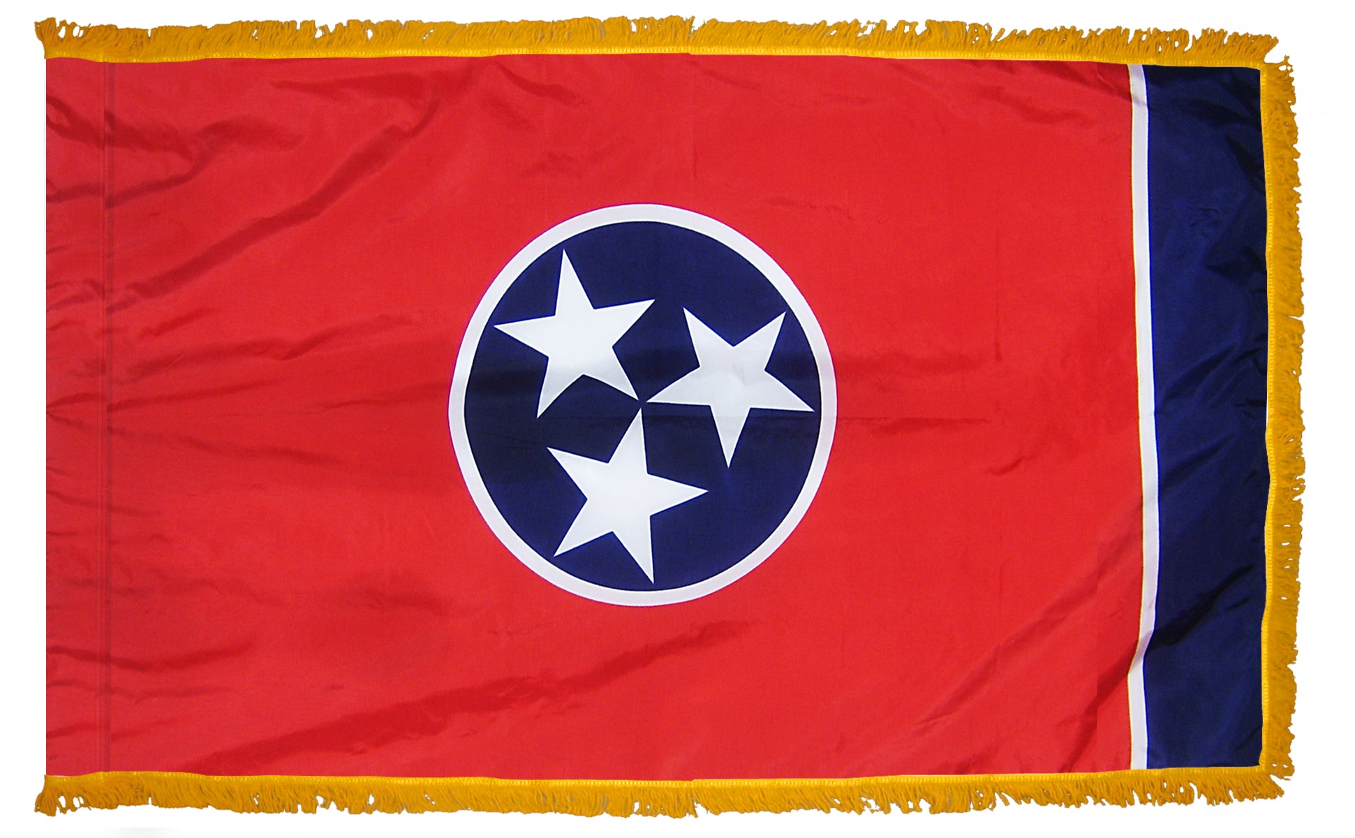 Tennessee State Flag 4x6 ft. Nylon with Pole Sleeve and Gold Fringe for Parades, and Indoor Display