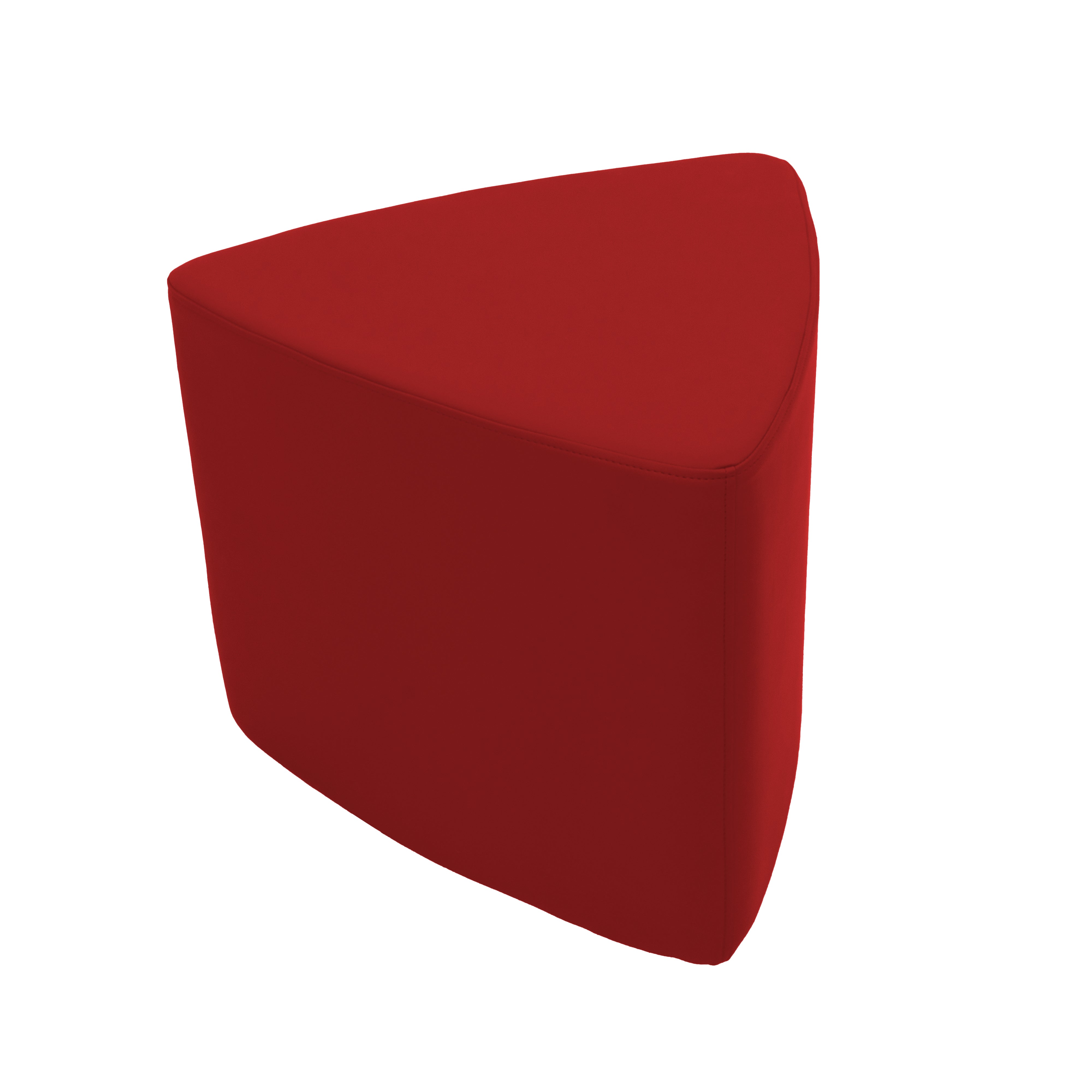 Pro Series Upholstered Rounded Triangle Ottoman, 18" Height - Crimson