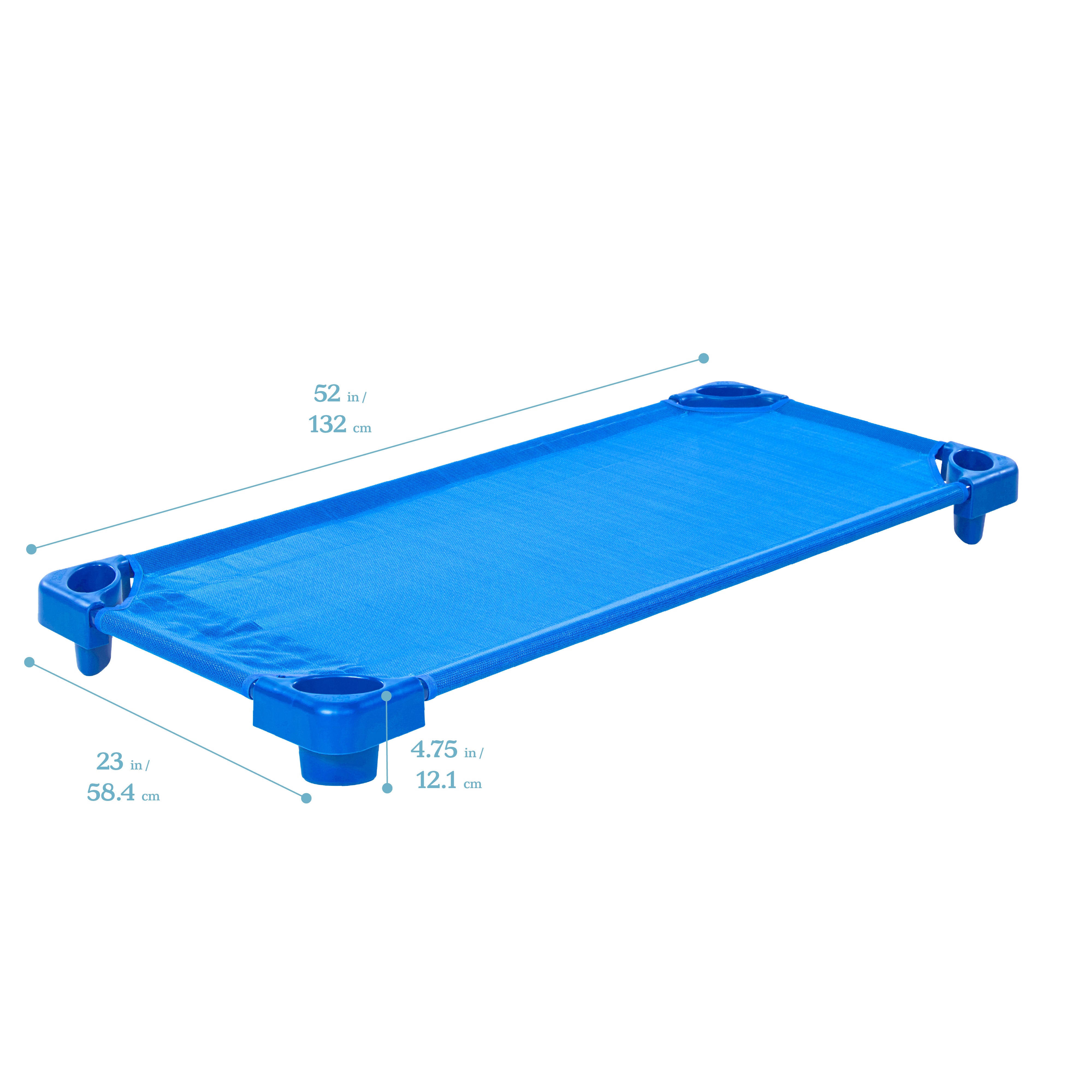 Stackable Kiddie Cot Standard Ready-to-Assemble 6-Pack - Blue