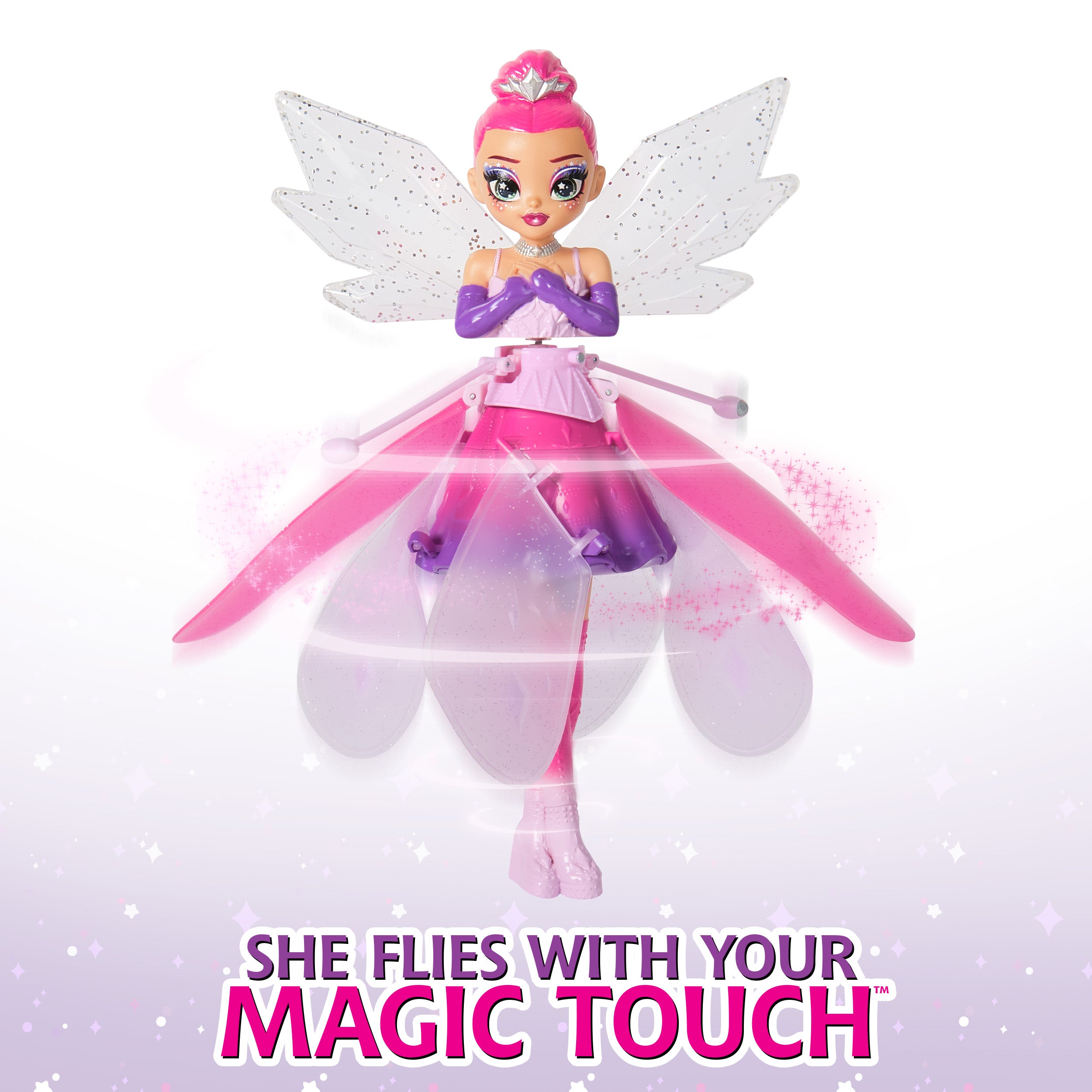 Crystal Flyers, Magical Flying Doll with Crystal Wings, Interactive Kids Toys for Ages 5 and up