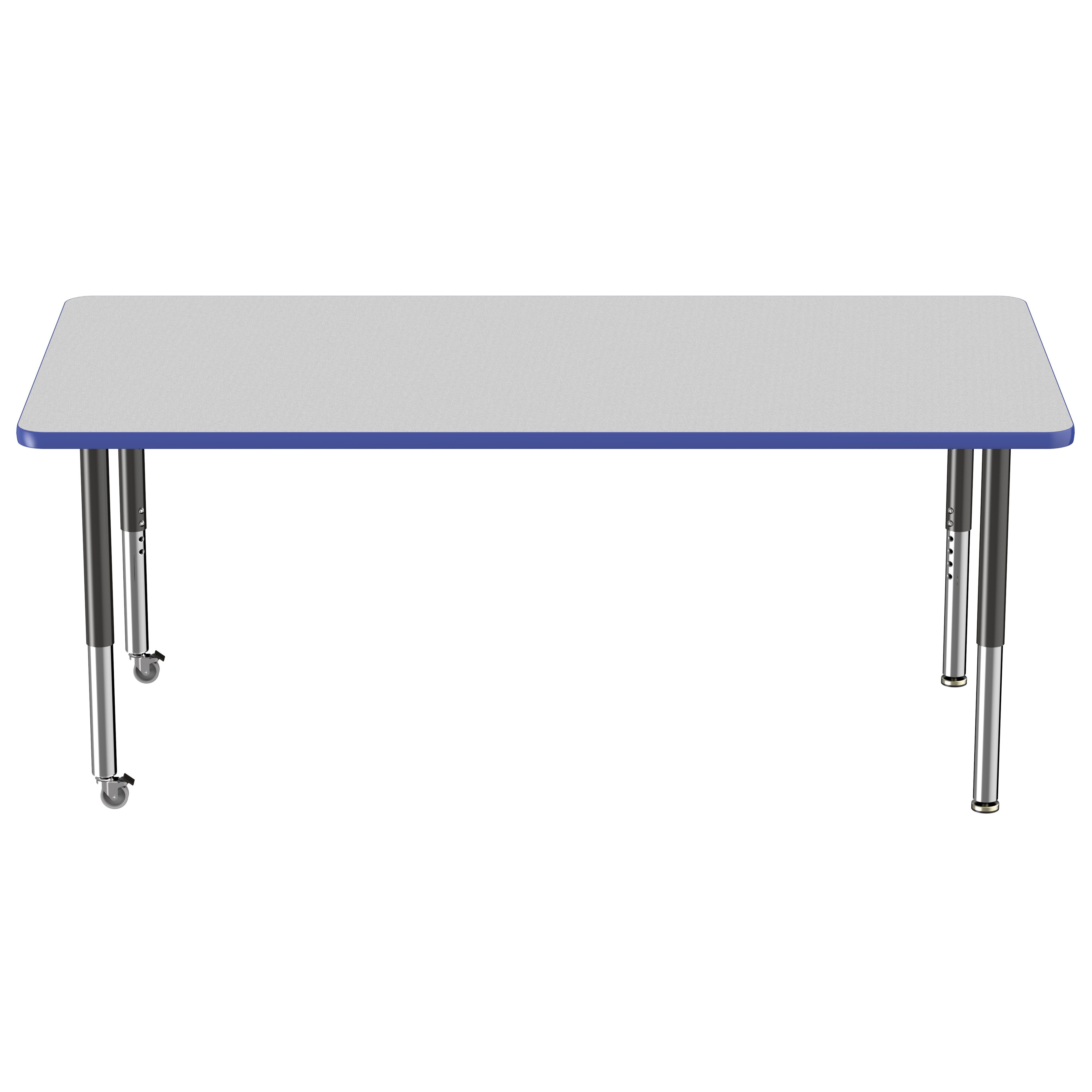 36" x 72" Rectangle T-Molding Activity Table with Adjustable Super Legs - Gray/Blue/Black