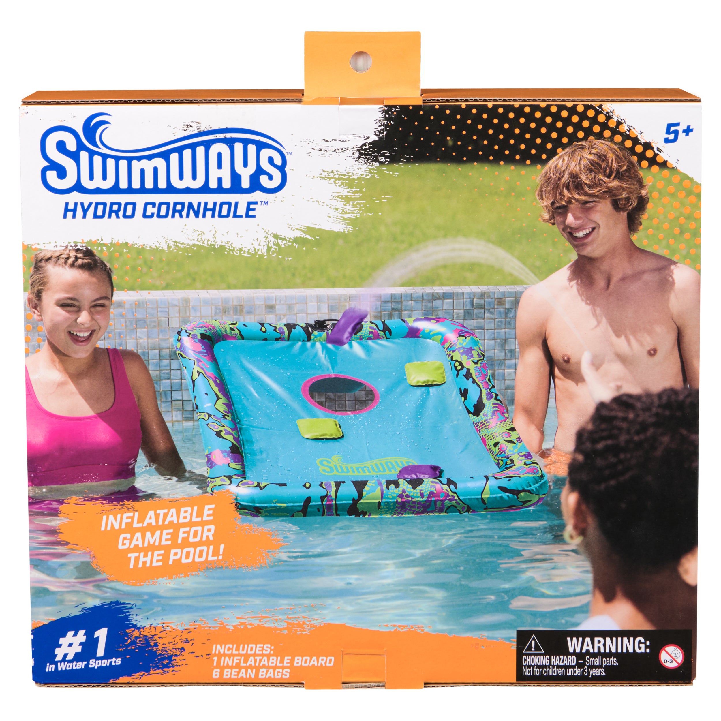 Swimways Hydro Cornhole, Pool Toys for Kids and Adults, Cornhole Toss Game for Beach, Lake and Swimming Pool, Outdoor Toys for Kids Aged 5 & Up