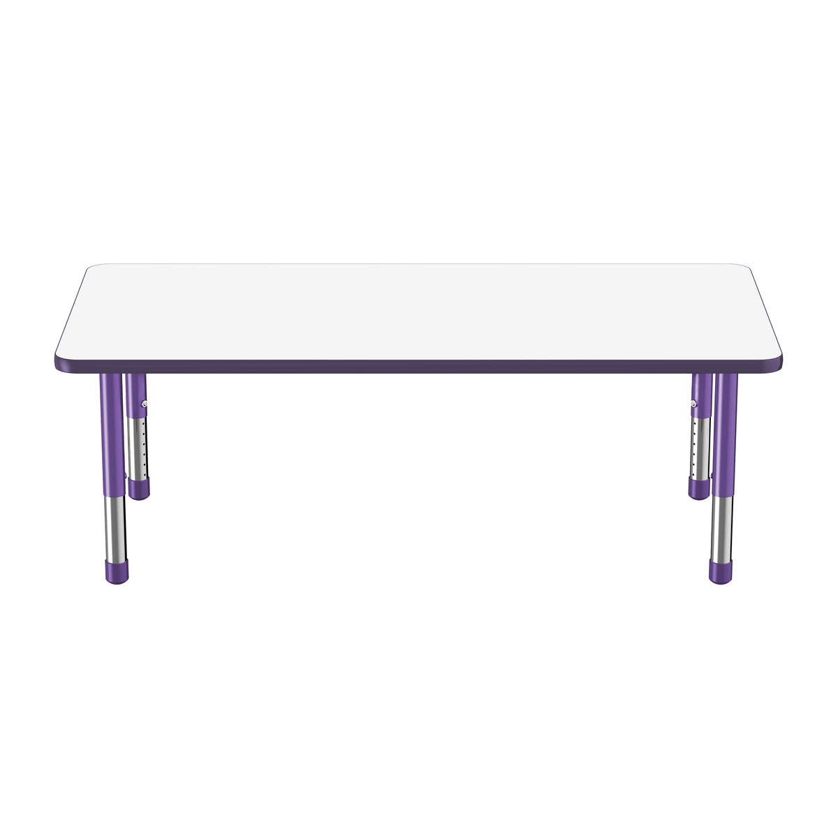 30" x 60" Rectangle Dry-Erase Activity Table with Adjustable Chunky Legs - Whiteboard/Eggplant/Purple