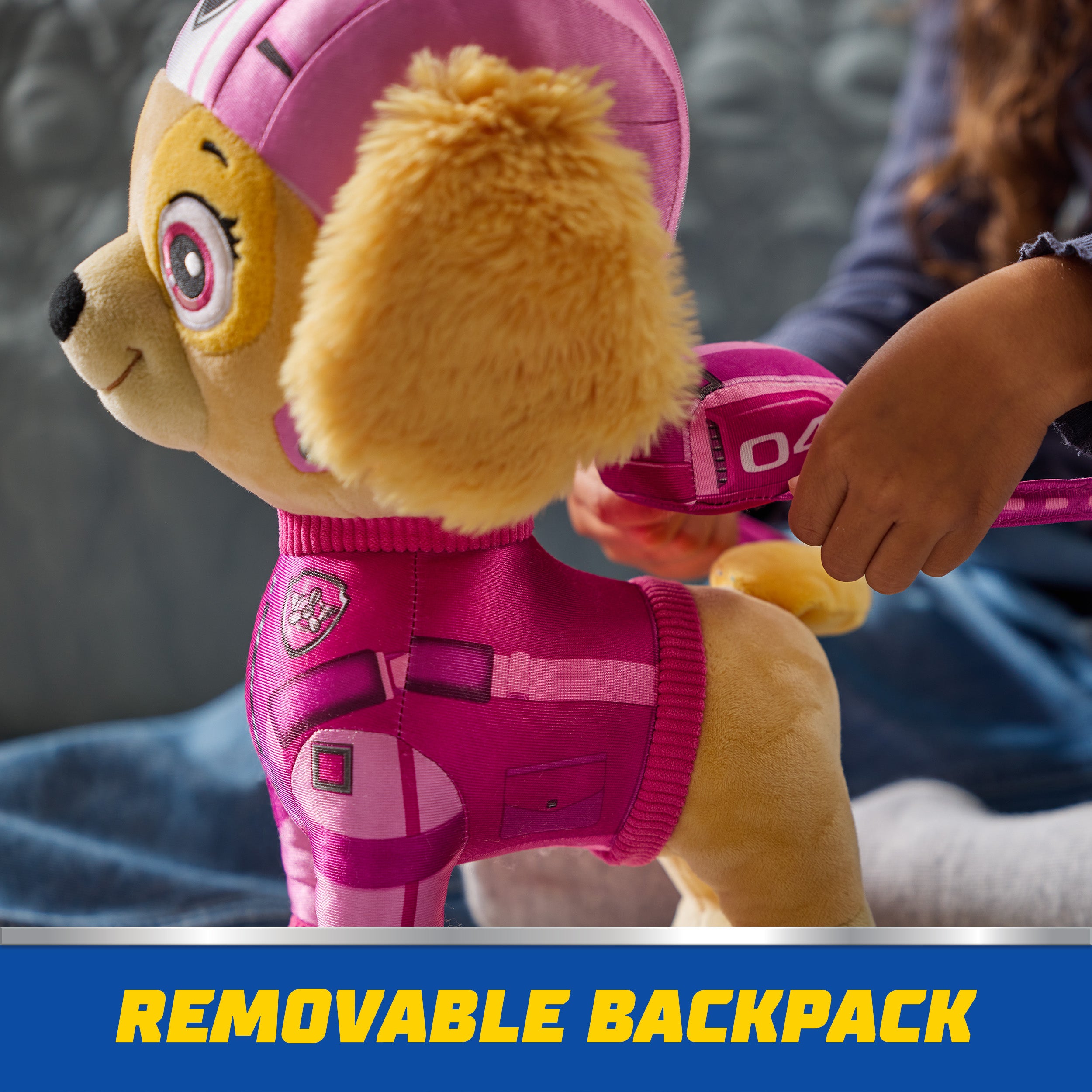 PAW Patrol: Air Rescue, Skye Plush Toy, 12-Inch Tall, Premium Stuffed Animals, with Removable Backpack, Kids Toys for Boys and Girls Ages 3 and up