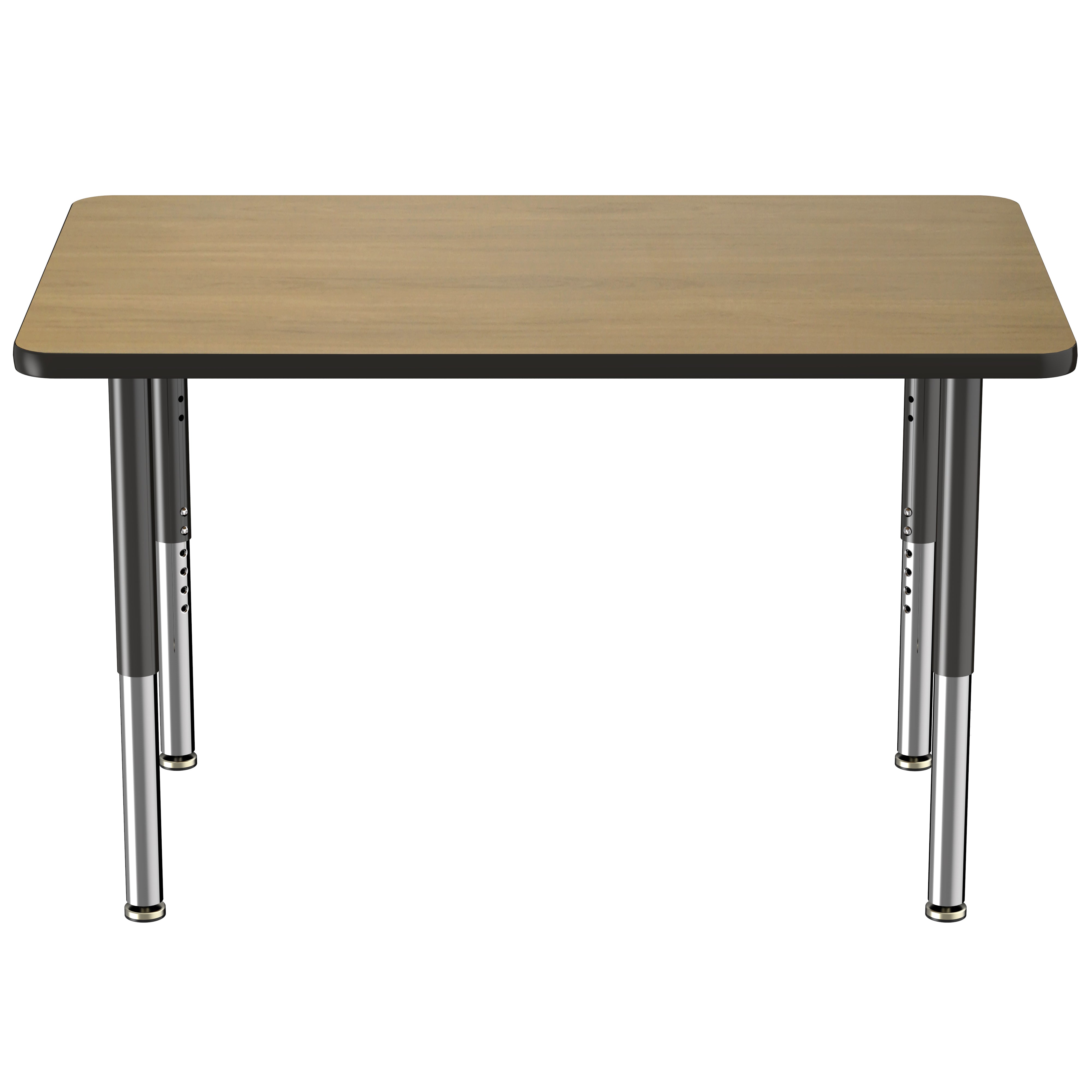 30" x 48" Rectangle T-Molding Activity Table with Adjustable Super Legs - Pasadena Oak/Black