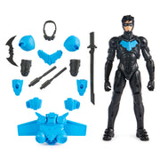 DC Comics, Batman Adventures, Nightwing Action Figure, 15 Armor Accessories, 17 Points of Articulation, 12-inch, Super Hero Kids Toy for Boys & Girls
