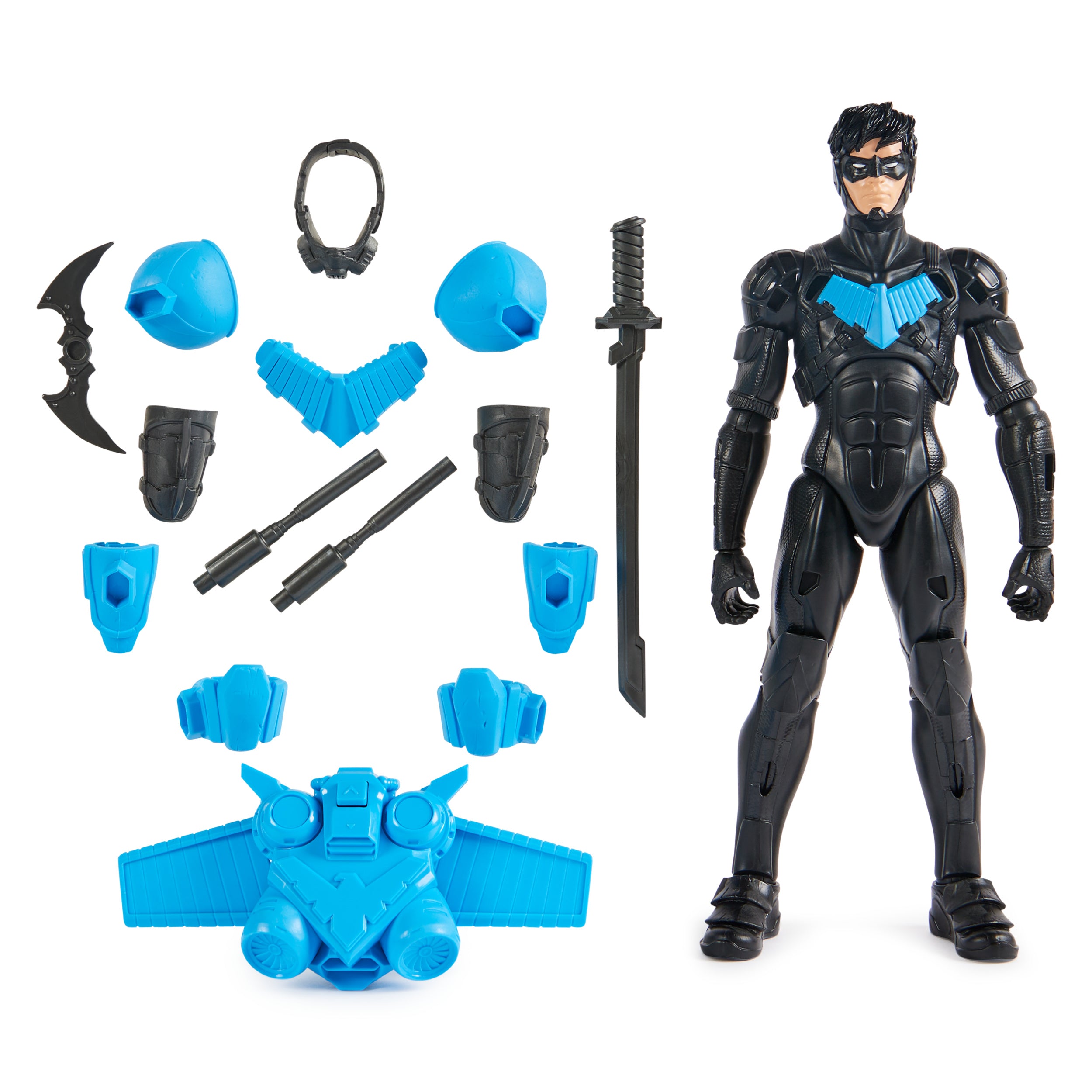 DC Comics, Batman Adventures, Nightwing Action Figure, 15 Armor Accessories, 17 Points of Articulation, 12-inch, Super Hero Kids Toy for Boys & Girls