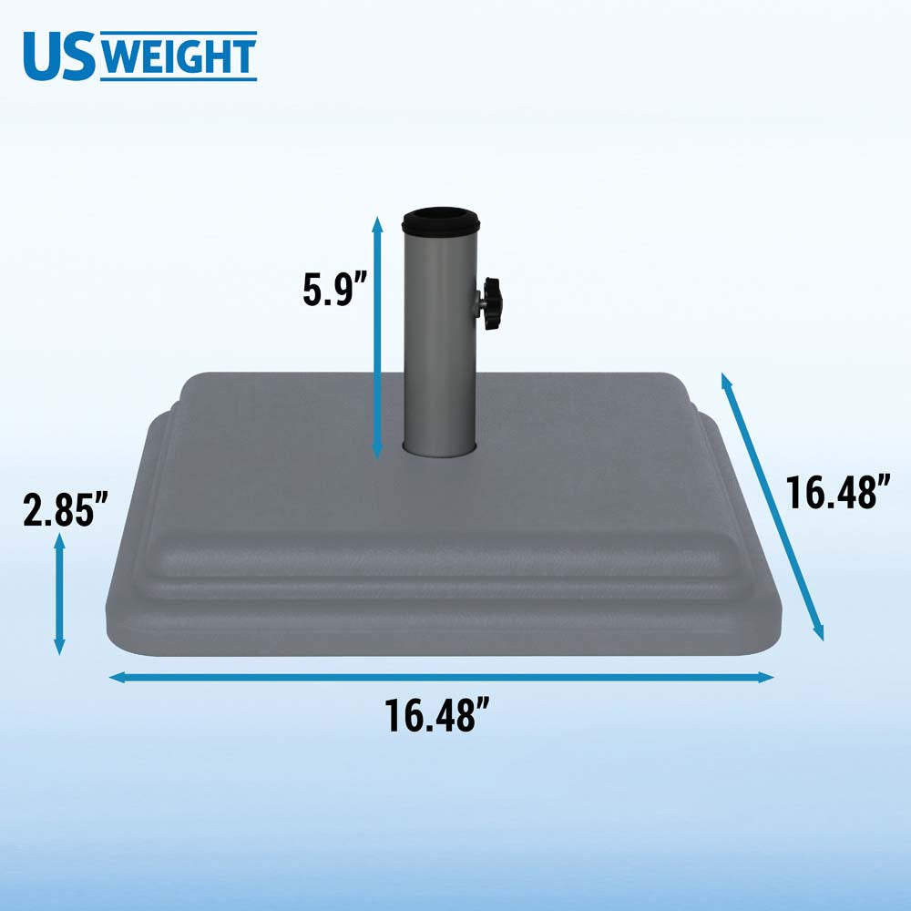 40 lb Grey Umbrella Base with Steel Stem
