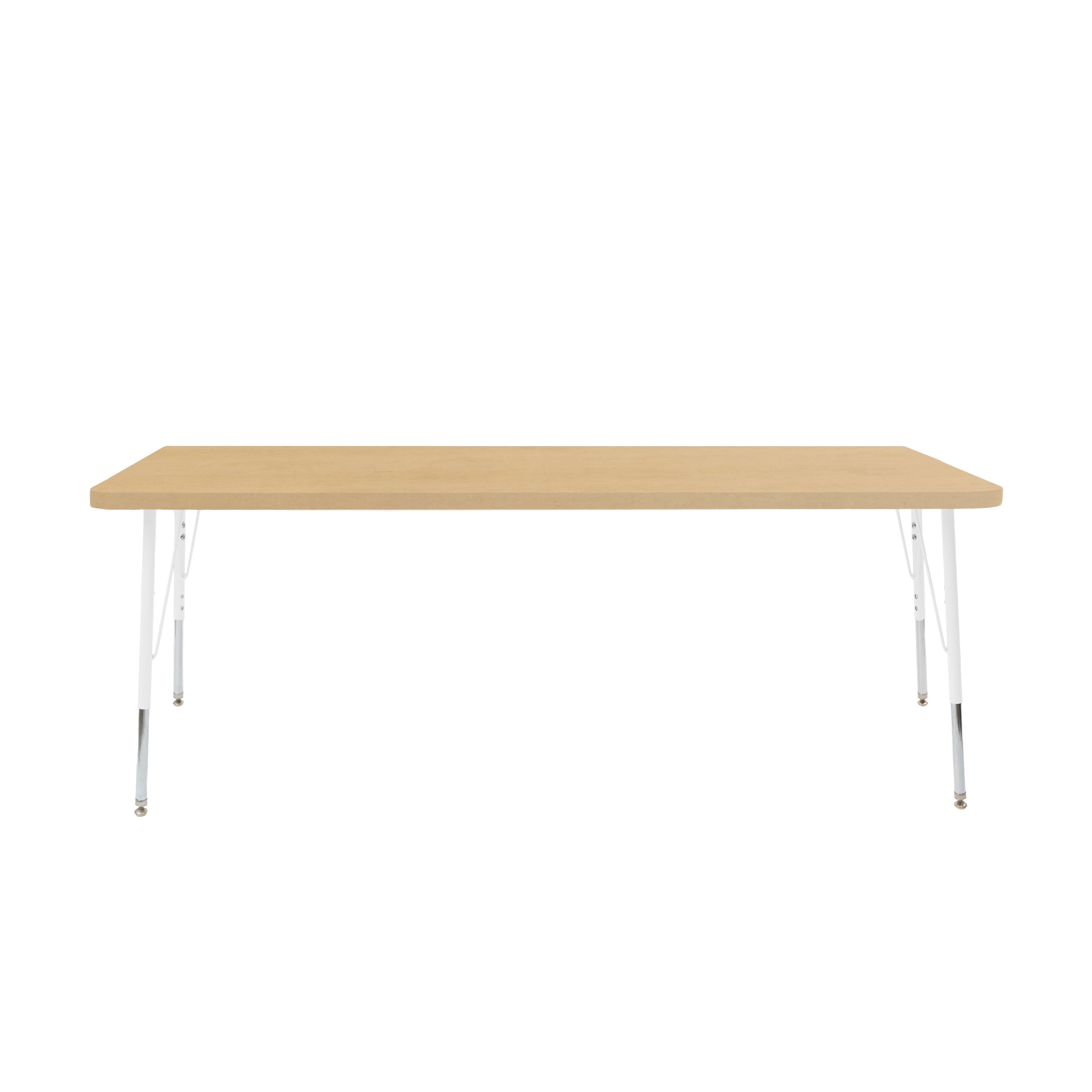 30" x 72" Rectangle Thermofused Woodgrain Activity Table with Standard Legs - Maple Grain/White