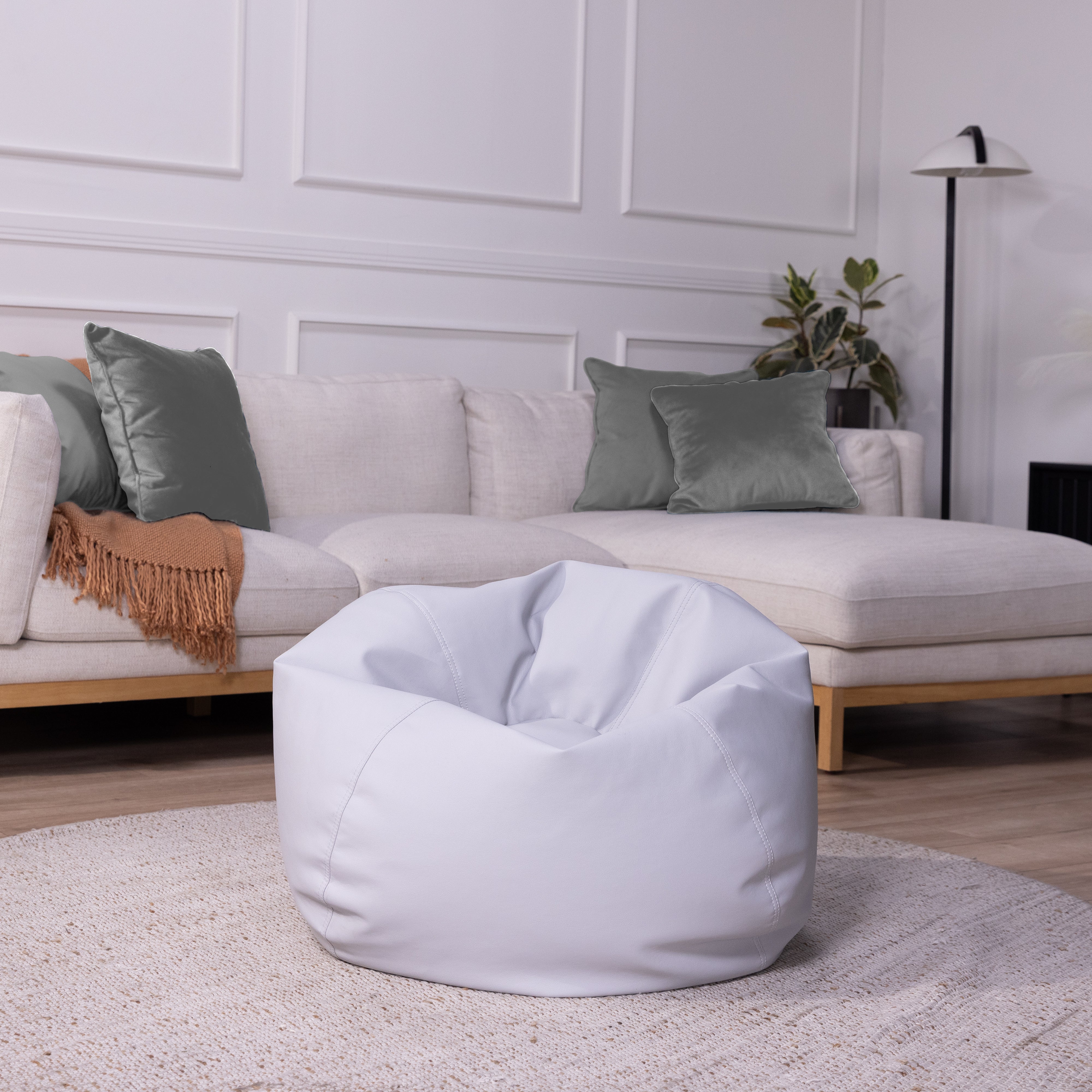 30" Round Vinyl Bean Bag - Sterling