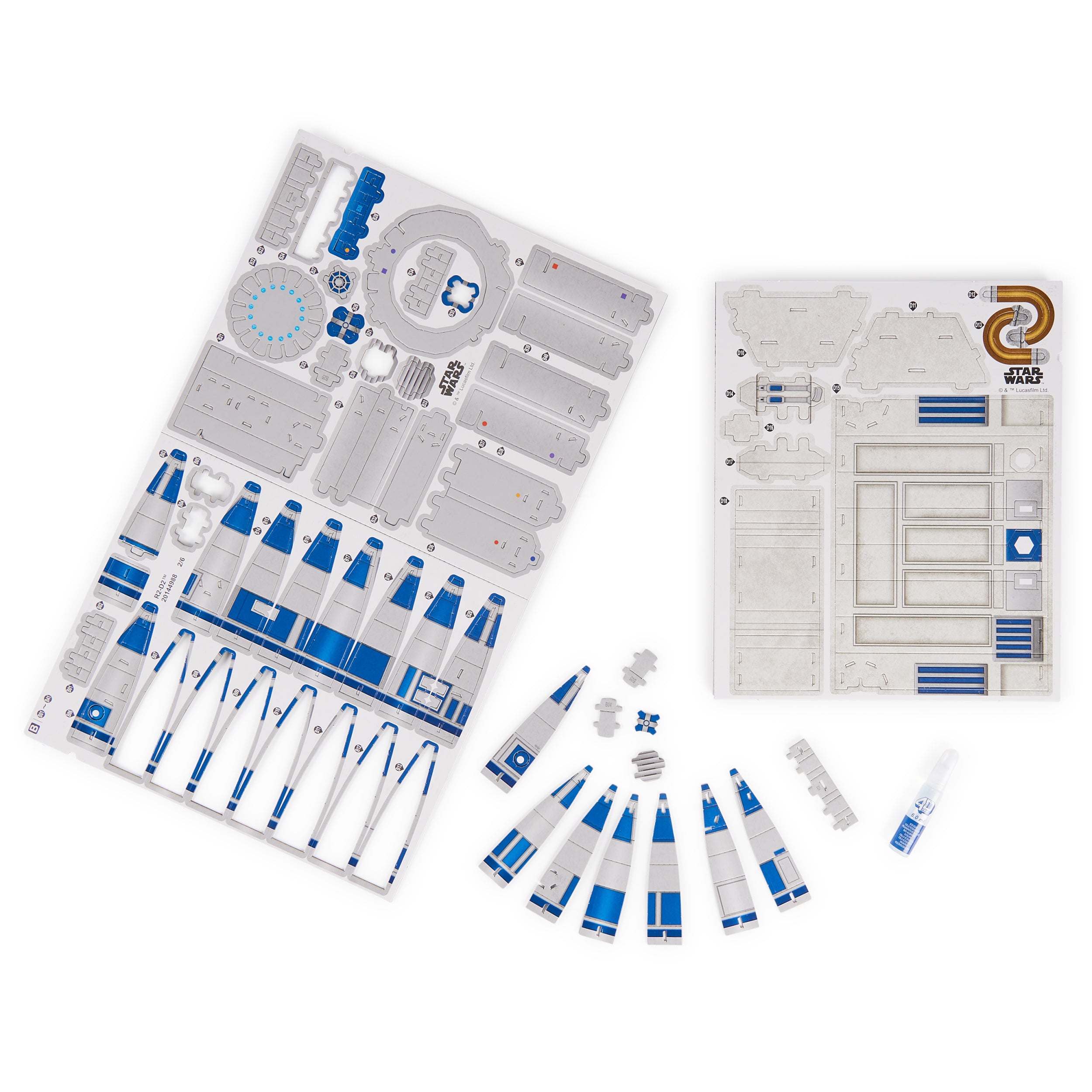 4D Build Star Wars R2-D2 Cardstock 3D Model Kit, Star Wars Gifts, Toys Desk Décor for Fans & Collectors, Adults & Teens 12+