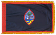 Guam Flag 4x6 ft. Nylon with Pole Sleeve and Gold Fringe for Parades, and Indoor Display