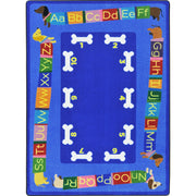 Doggone Good Alphabet 7'8" x 10'9" area rug in color Multi