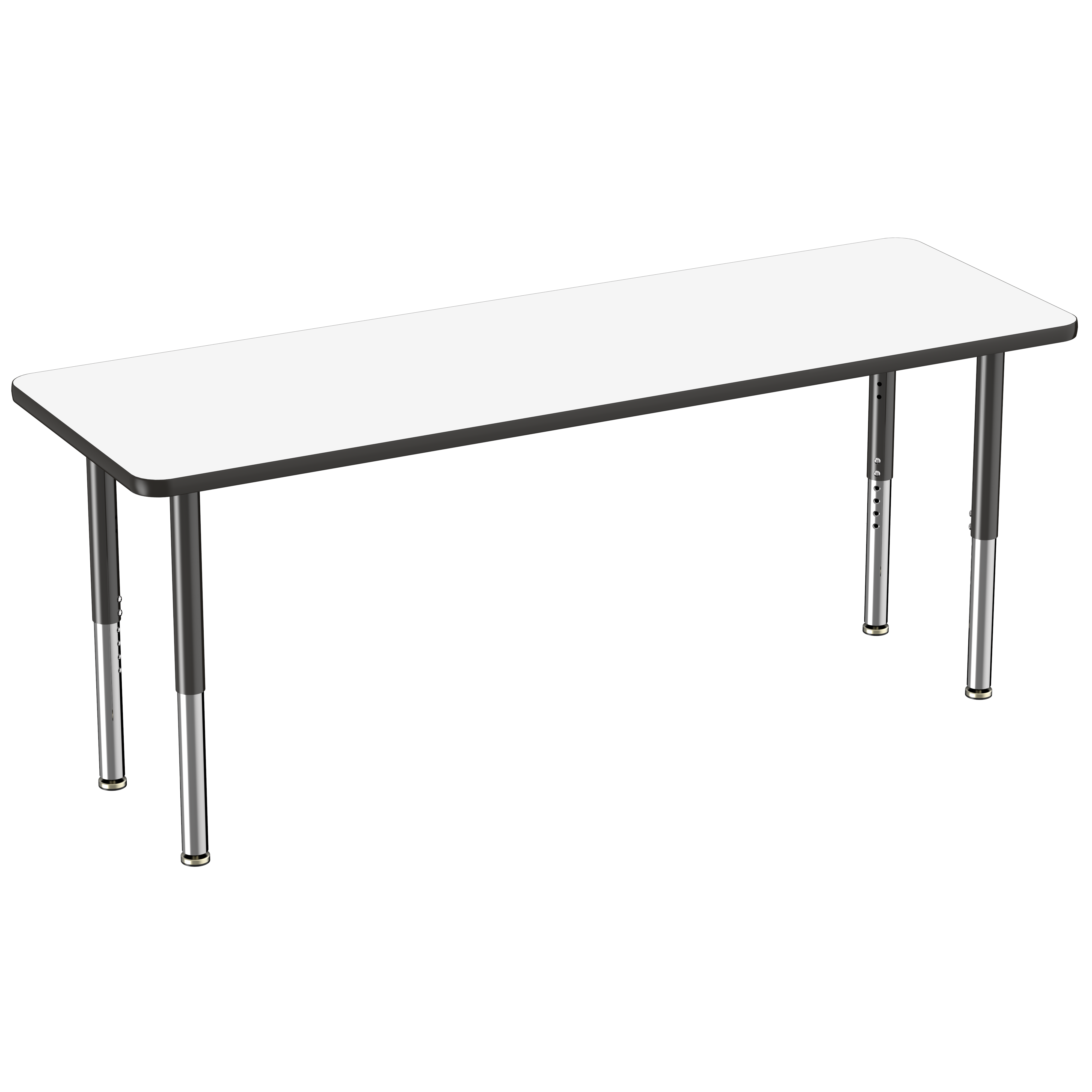 24" x 72" Rectangle Dry-Erase Activity Table with Adjustable Super Legs - Whiteboard/Black