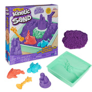 Kinetic Sand, Sandbox Set with 1lb Purple Play Sand, 4 Tools & Molds, Storage, Sensory Toys for Kids Ages 3 and up