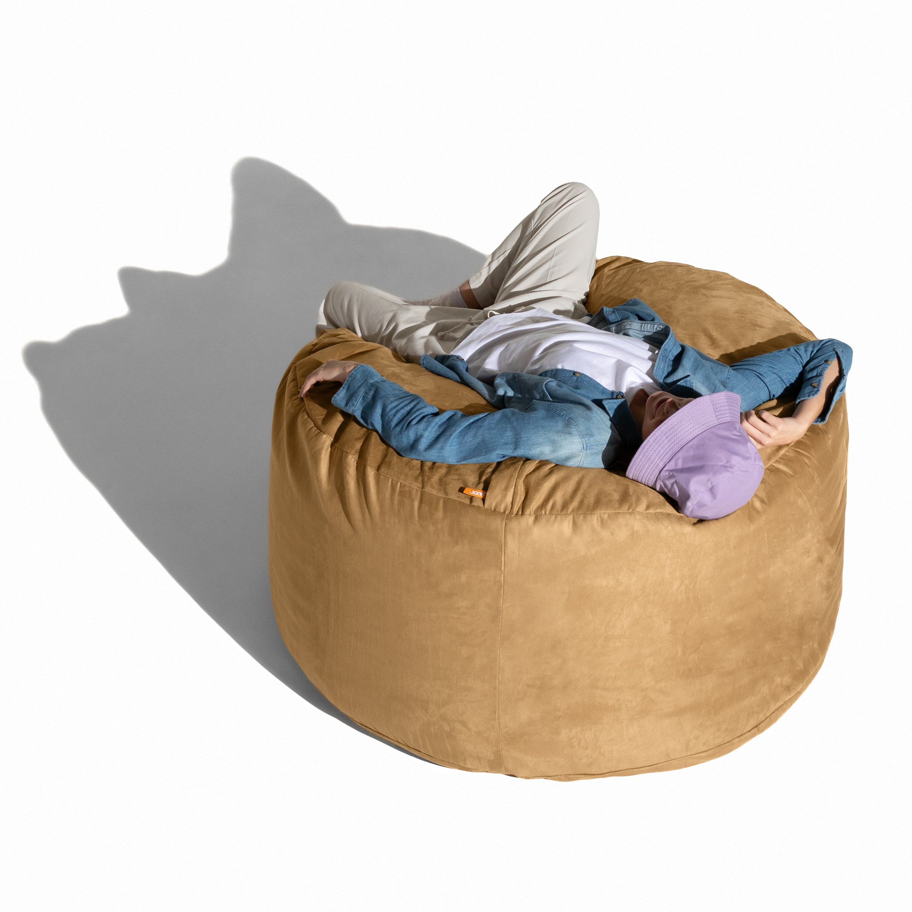 Jaxx 4 ft Round Bean Bag Chair for Adults, Camel