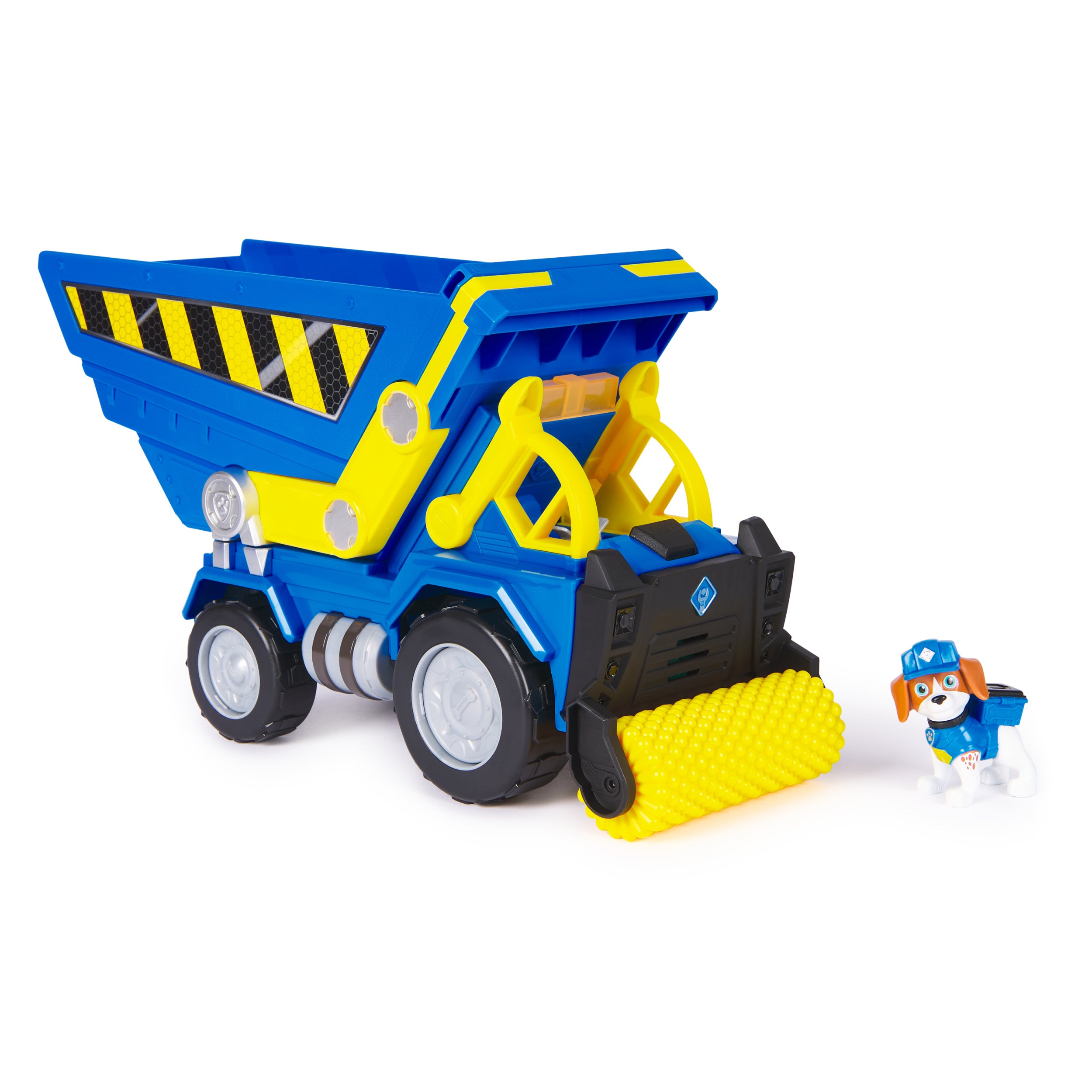 Rubble & Crew, Bark Yard Deluxe Dump Truck Construction Vehicle with Lights, Sounds & Wheeler Action Figure, Kids Toys for Boys & Girls Ages 3 and up