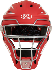 Rawlings Velo 2.0 Matte Junior Catchers Helmet - Scarlet/White