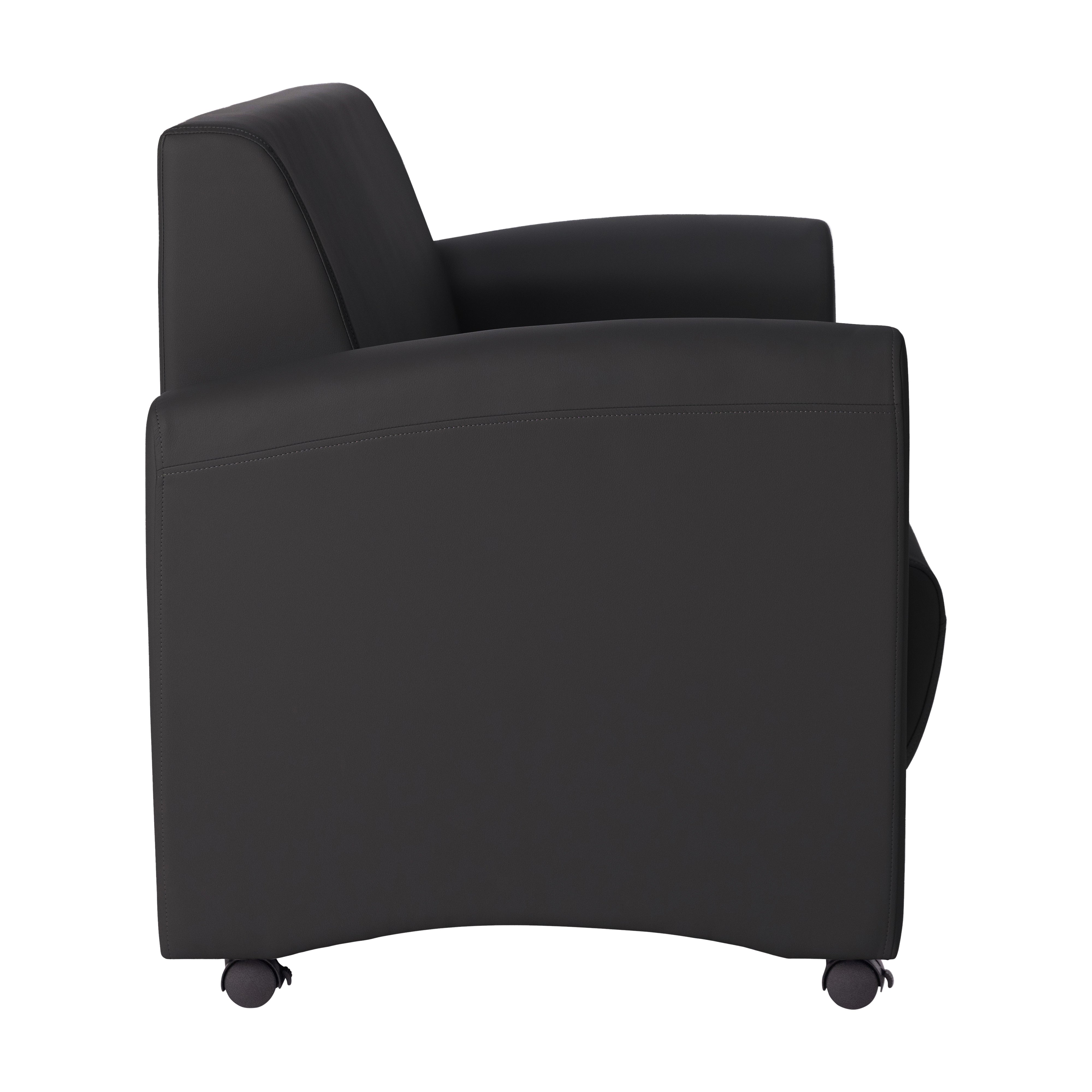 Pro Series Upholstered Mobile Common Area Sofa - Black