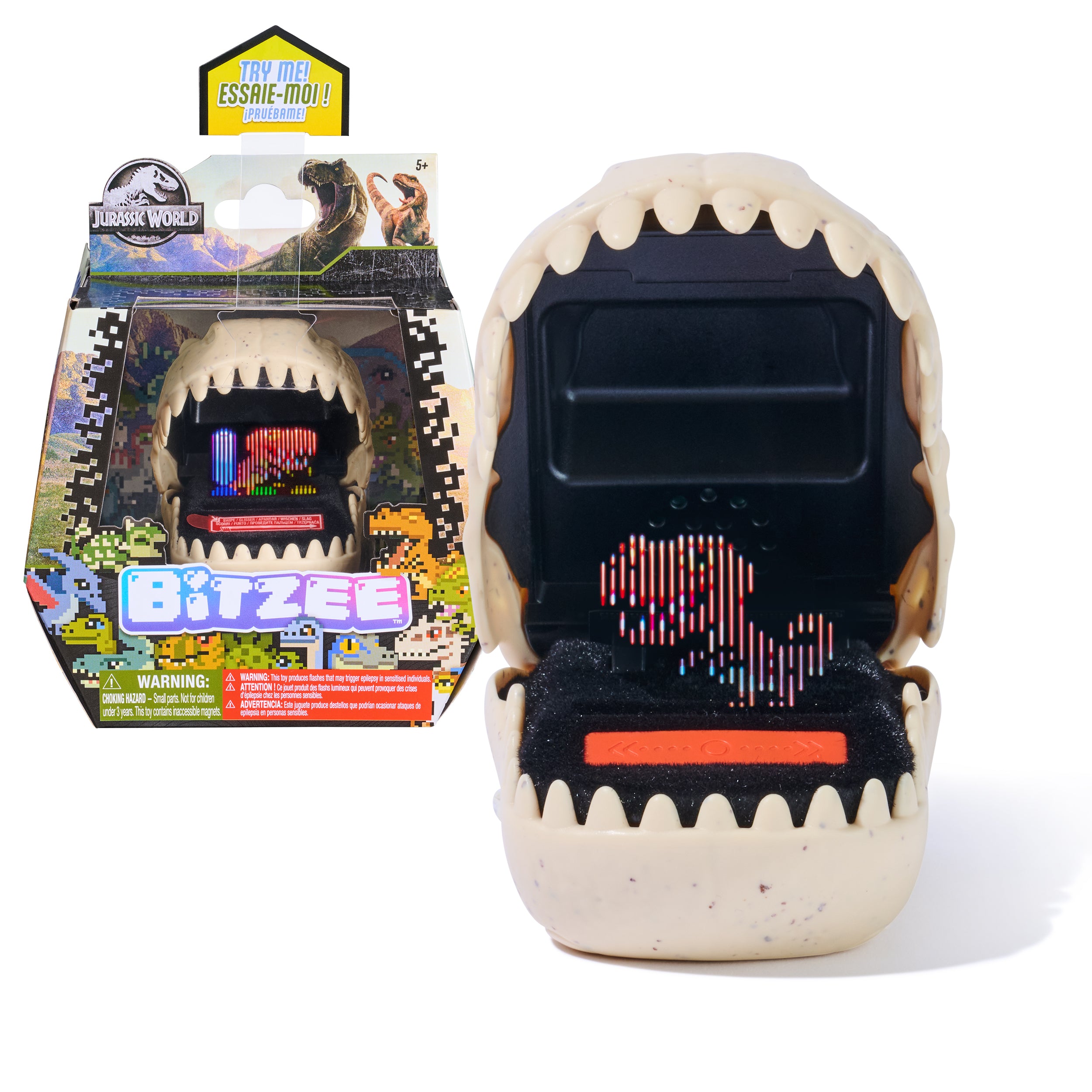 Bitzee, Jurassic World Interactive Dinosaur Toy with 25 Dinosaurs Inside, Reacts to Touch, Pods Connect & Interact, Digital Pet Kids Toys for Ages 5 and up