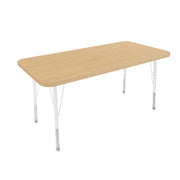 24" x 48" Rectangle Thermofused Woodgrain Activity Table with Standard Legs - Maple Grain/White