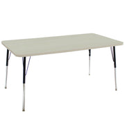 36" x 60" Rectangle La Madera Activity Table with Standard Legs - Asian Sand/Black