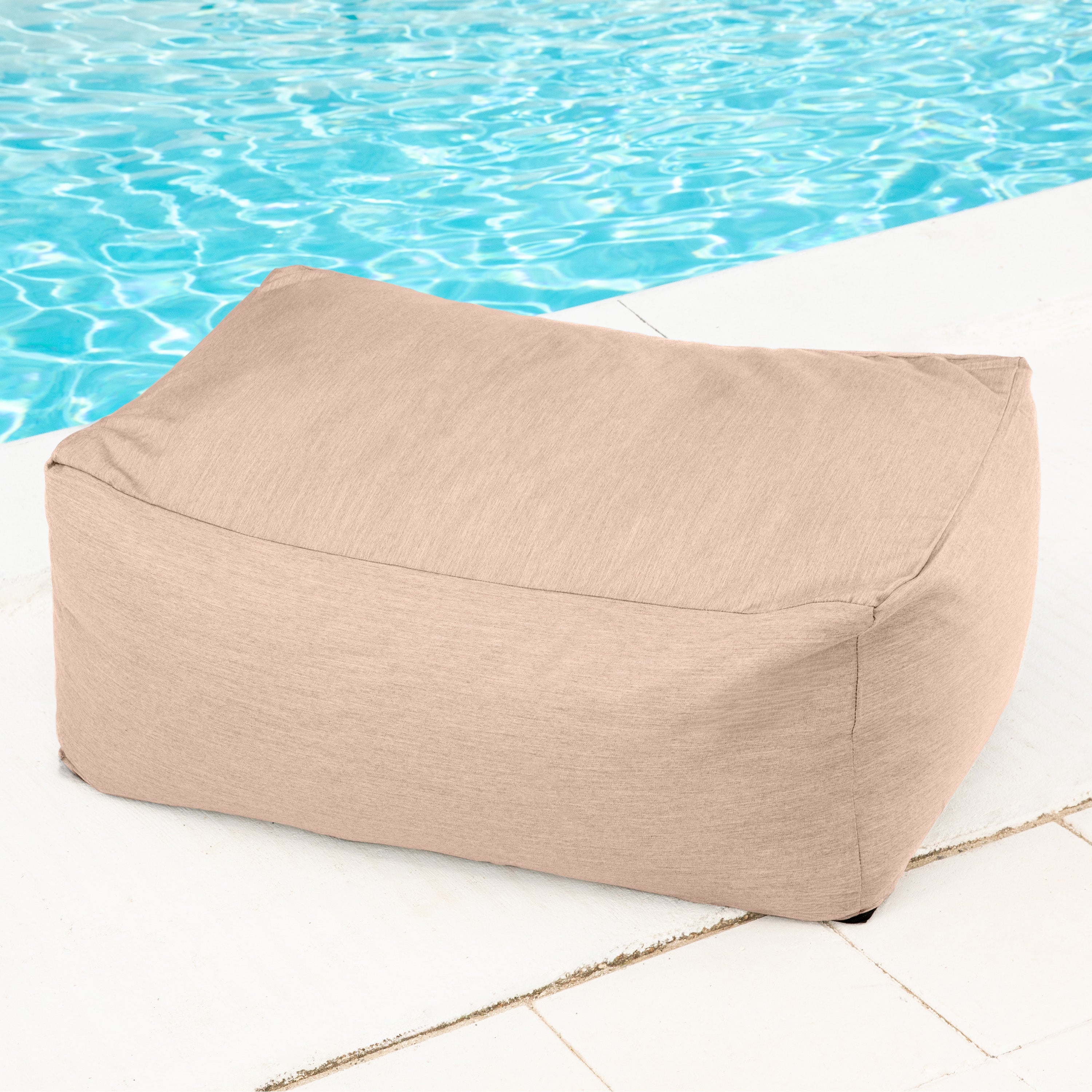 Jaxx Tybee Large Outdoor Ottoman (Ottoman Only) - Sunbrella - Sunbrella Petal