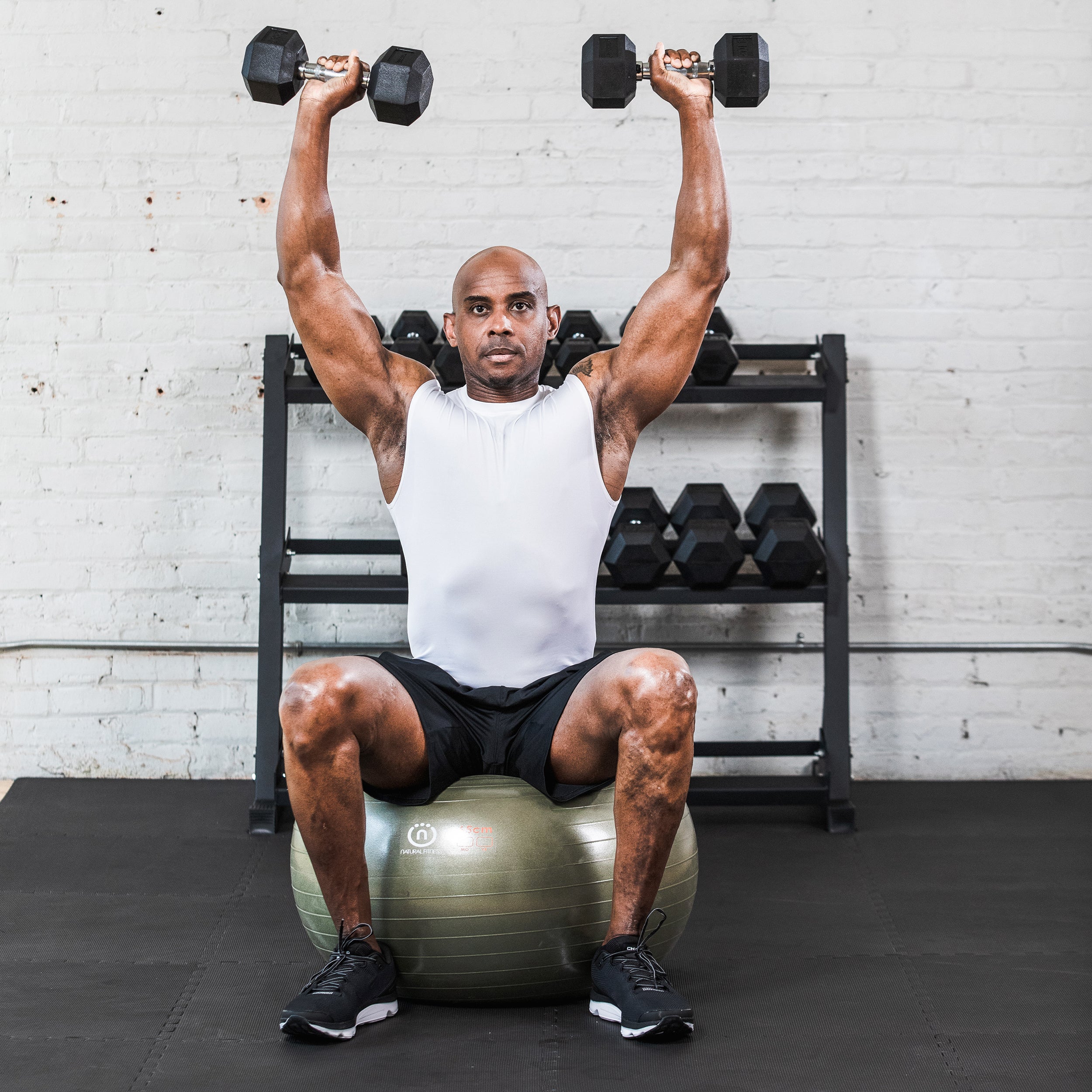 Lifeline 150Lb Hex Rubber Dumbbell Set -  (2) 5Lb, (2) 10Lb, (2) 15Lb, (2) 20Lb,(2) 25Lb Set