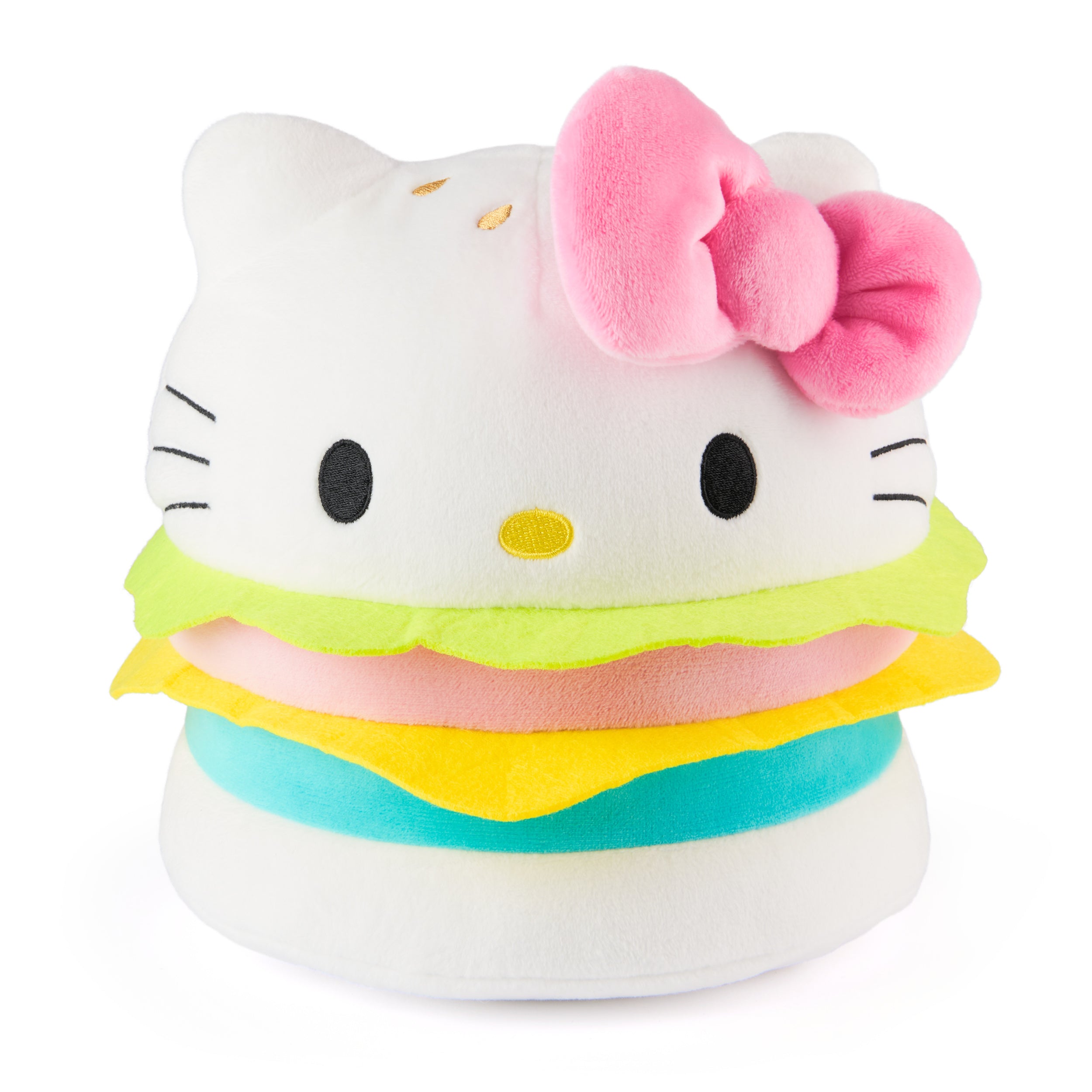 GUND Sanrio Official Hello Kitty Hamburger Plush, Collectible Plush Toy, Stuffed Animal for Ages 1 and Up, Pink/White, 8”