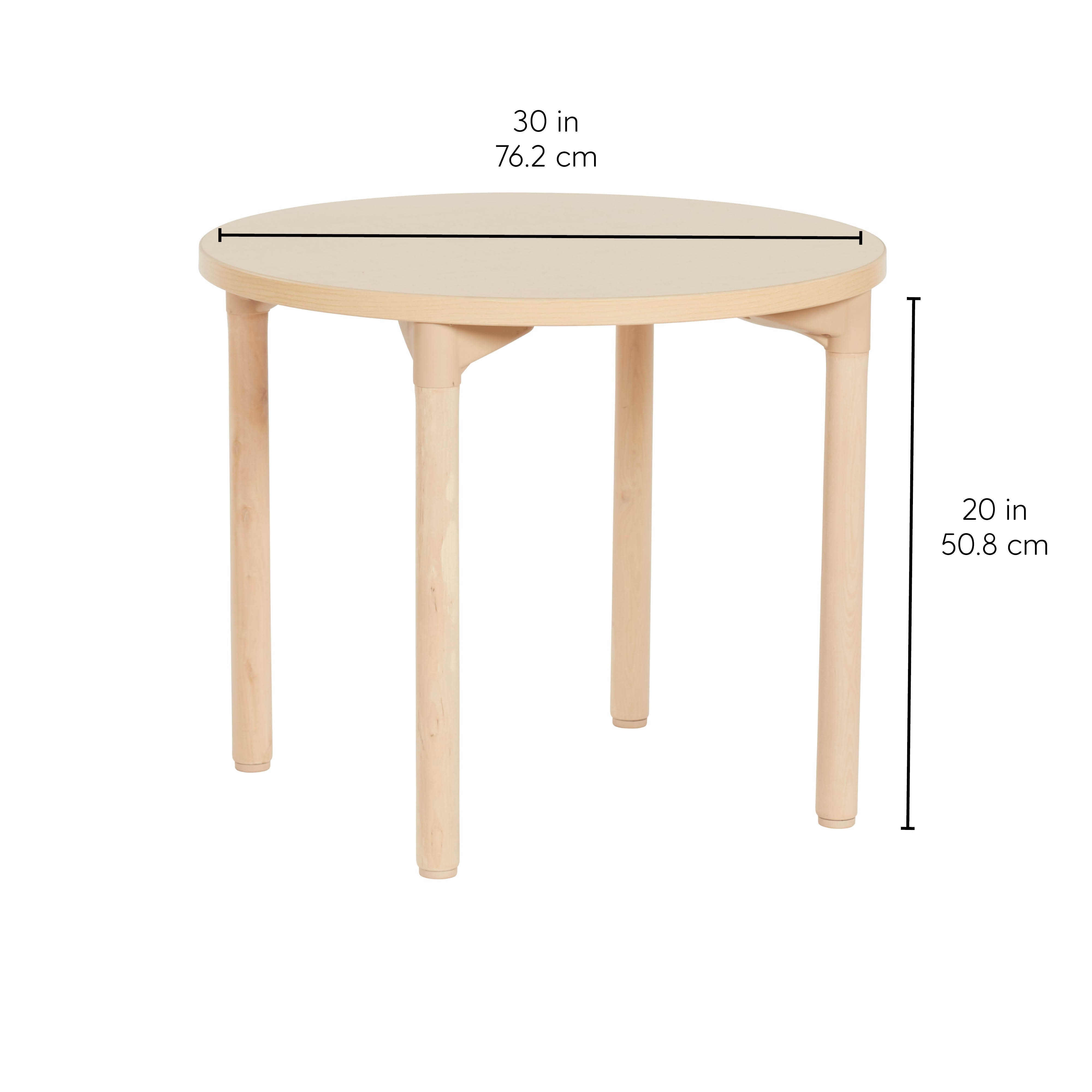 30" Round All-Purpose Activity Table with 20" Wood Legs