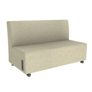 Pro Series Rustic Upholstered Armless Mobile Sofa with Tech Panel - Almond